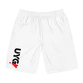 Board Shorts with Minimal Geometric Logo — Men's Swim Trunks