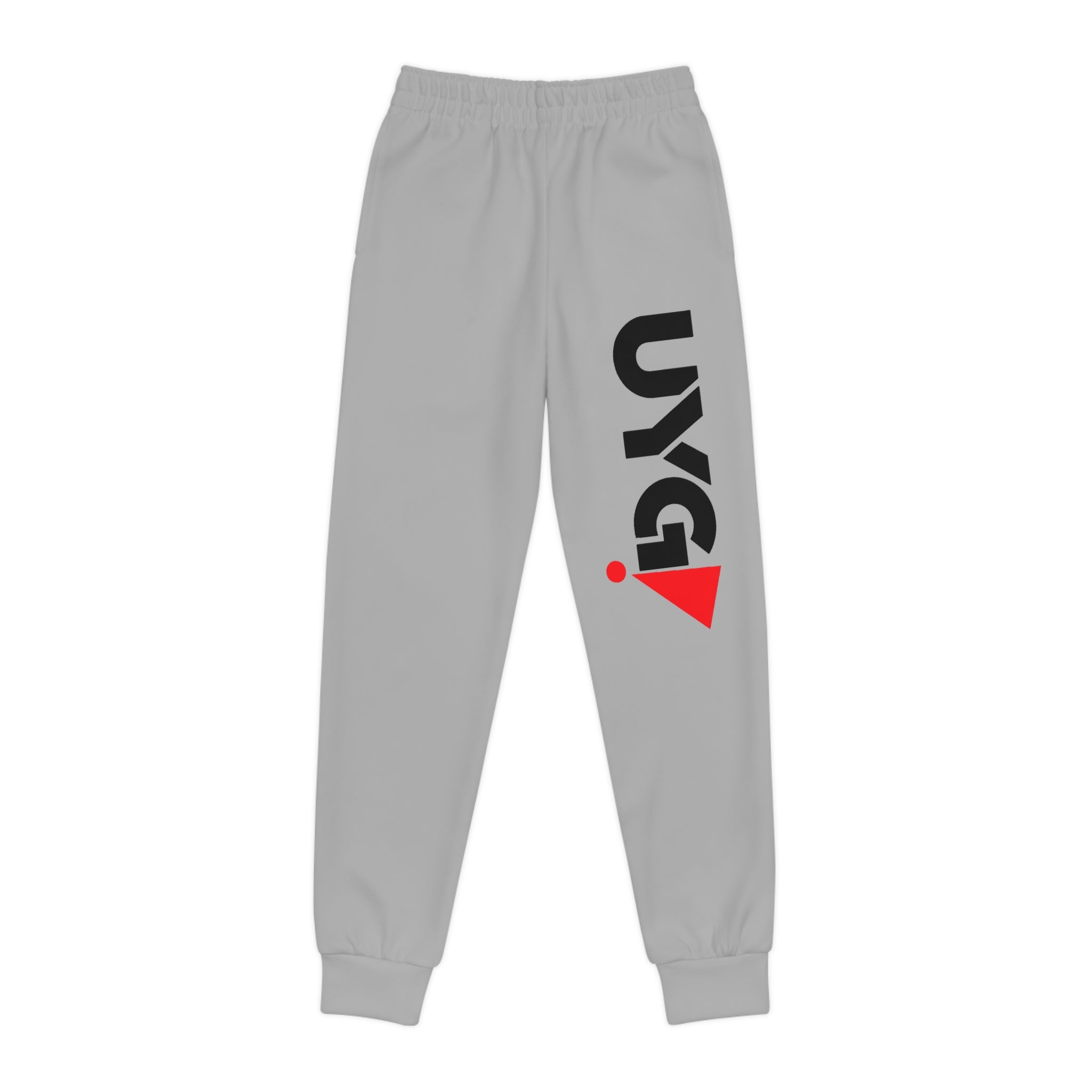Youth Joggers with UYG Bold Logo — Gray Athletic Sweatpants for Kids