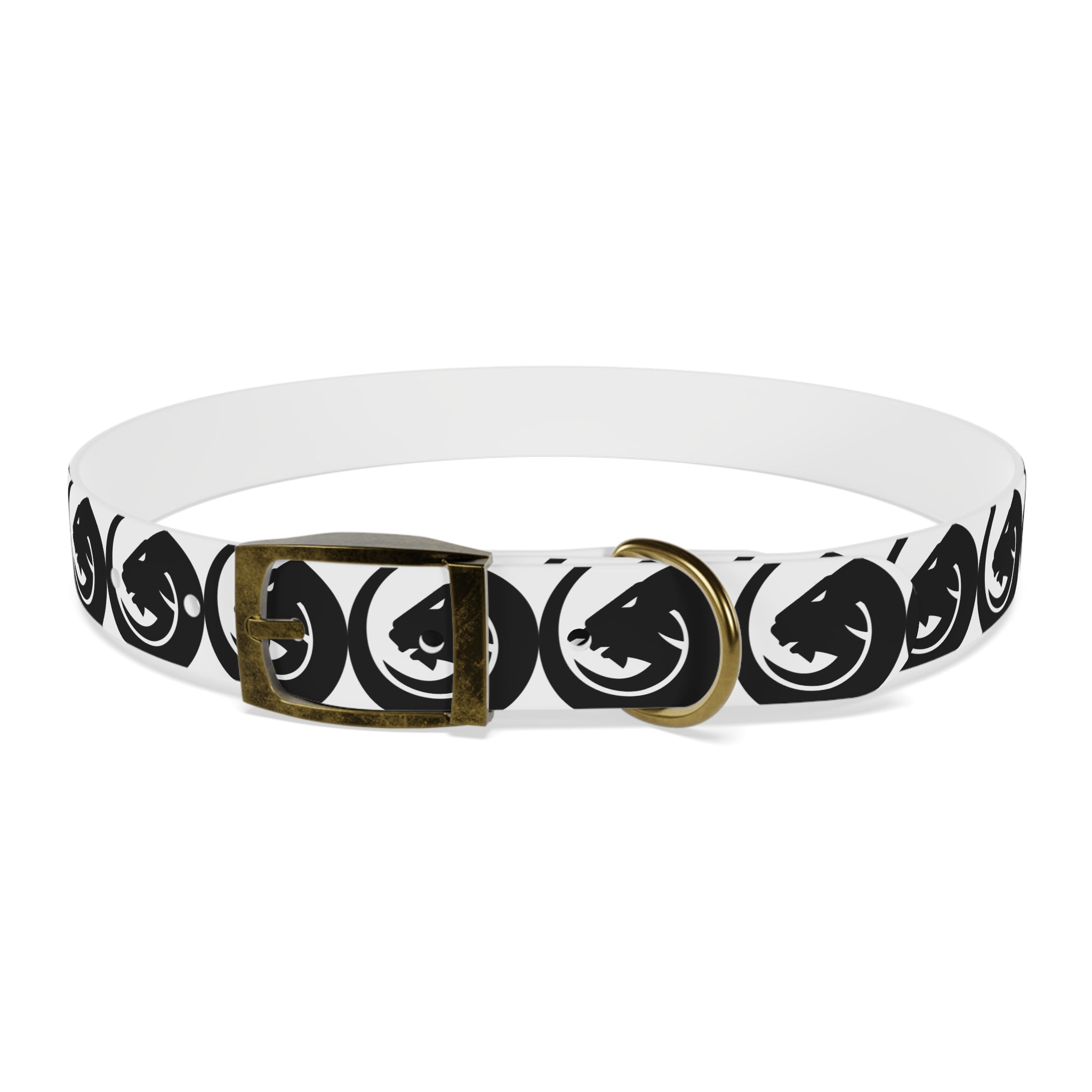 Black & White Circle Fox Dog Collar – Modern Minimalist Pet Accessory