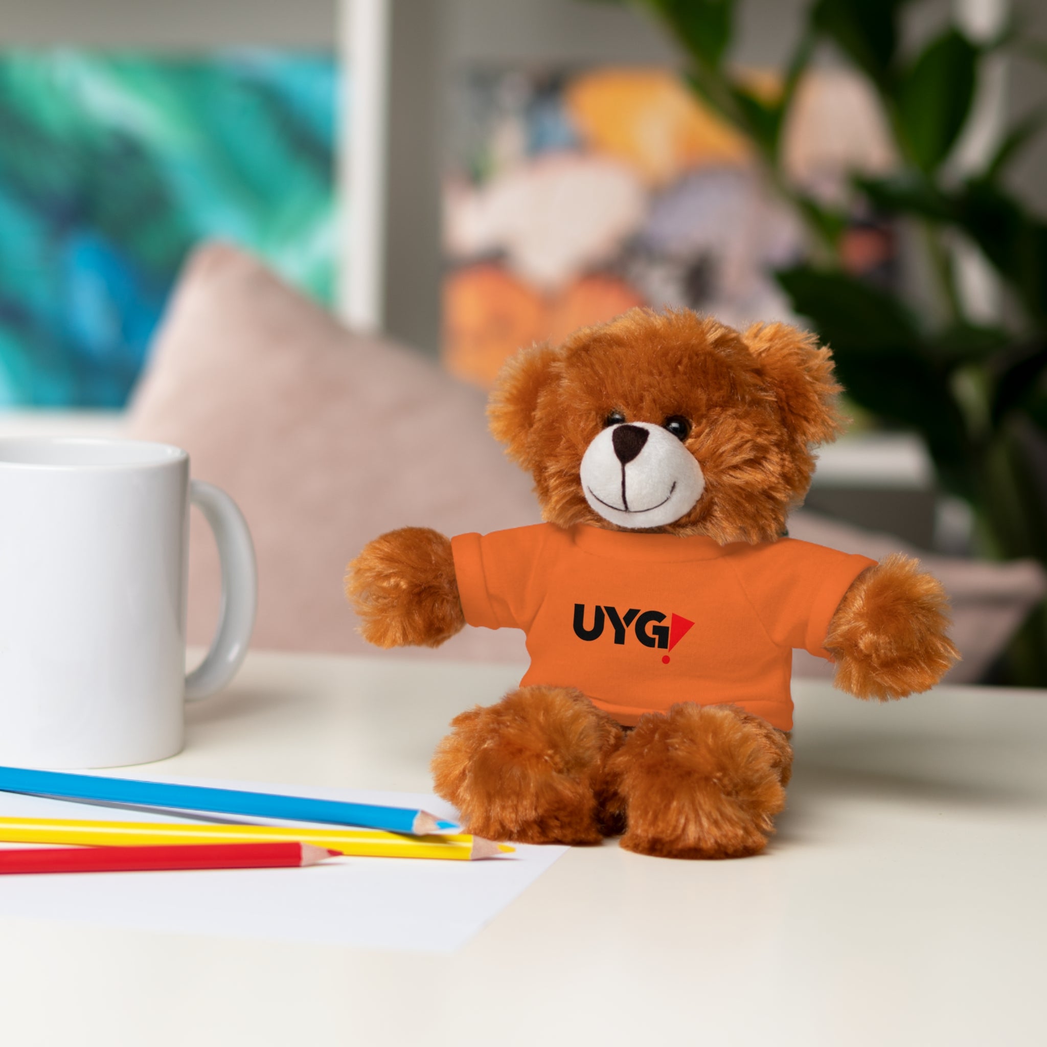 Plush Bear with 'UYG!' Tee - Soft Cuddly Stuffed Animal Gift