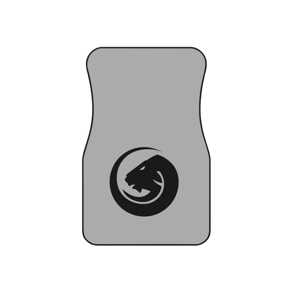 Custom Logo Car Mats (Set of 4) — Grey Floor Mats with Black Panther Emblem & UYG Accent