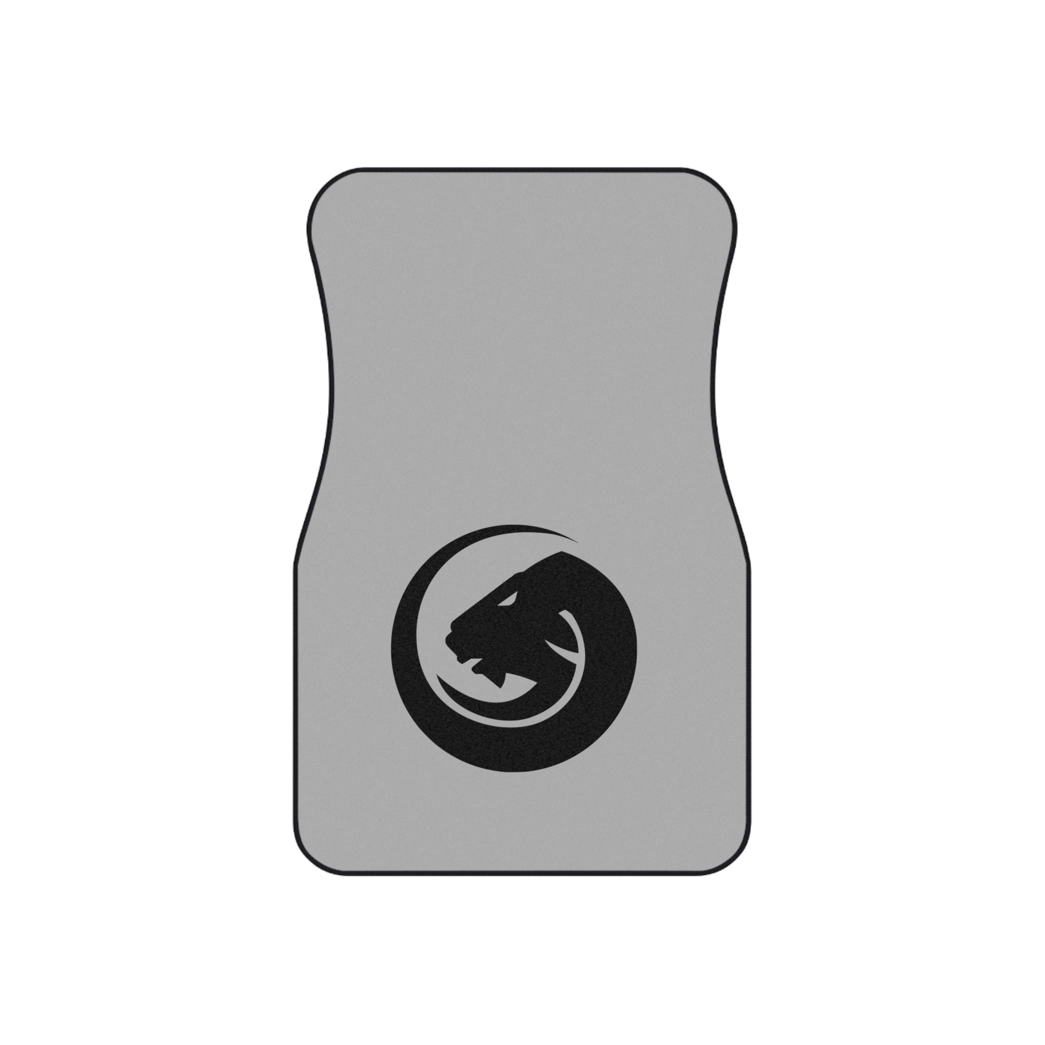 Custom Logo Car Mats (Set of 4) — Grey Floor Mats with Black Panther Emblem & UYG Accent