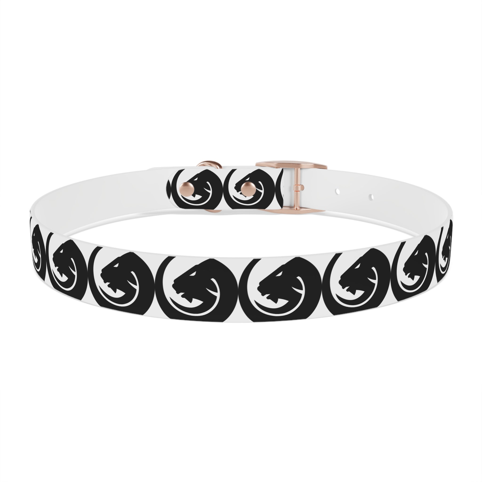 Black & White Circle Fox Dog Collar – Modern Minimalist Pet Accessory