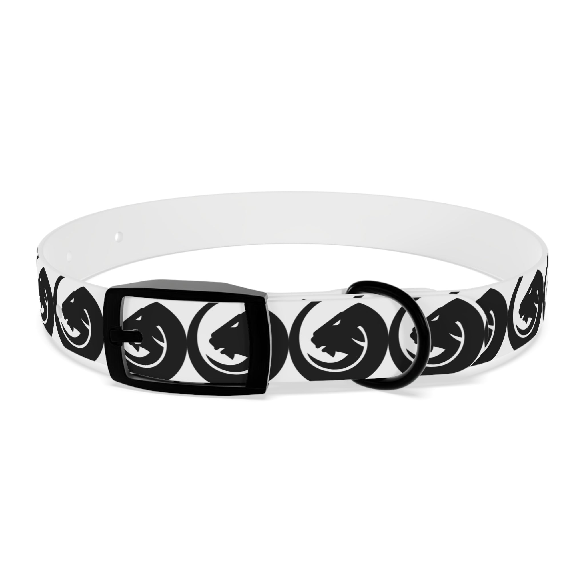 Black & White Circle Fox Dog Collar – Modern Minimalist Pet Accessory