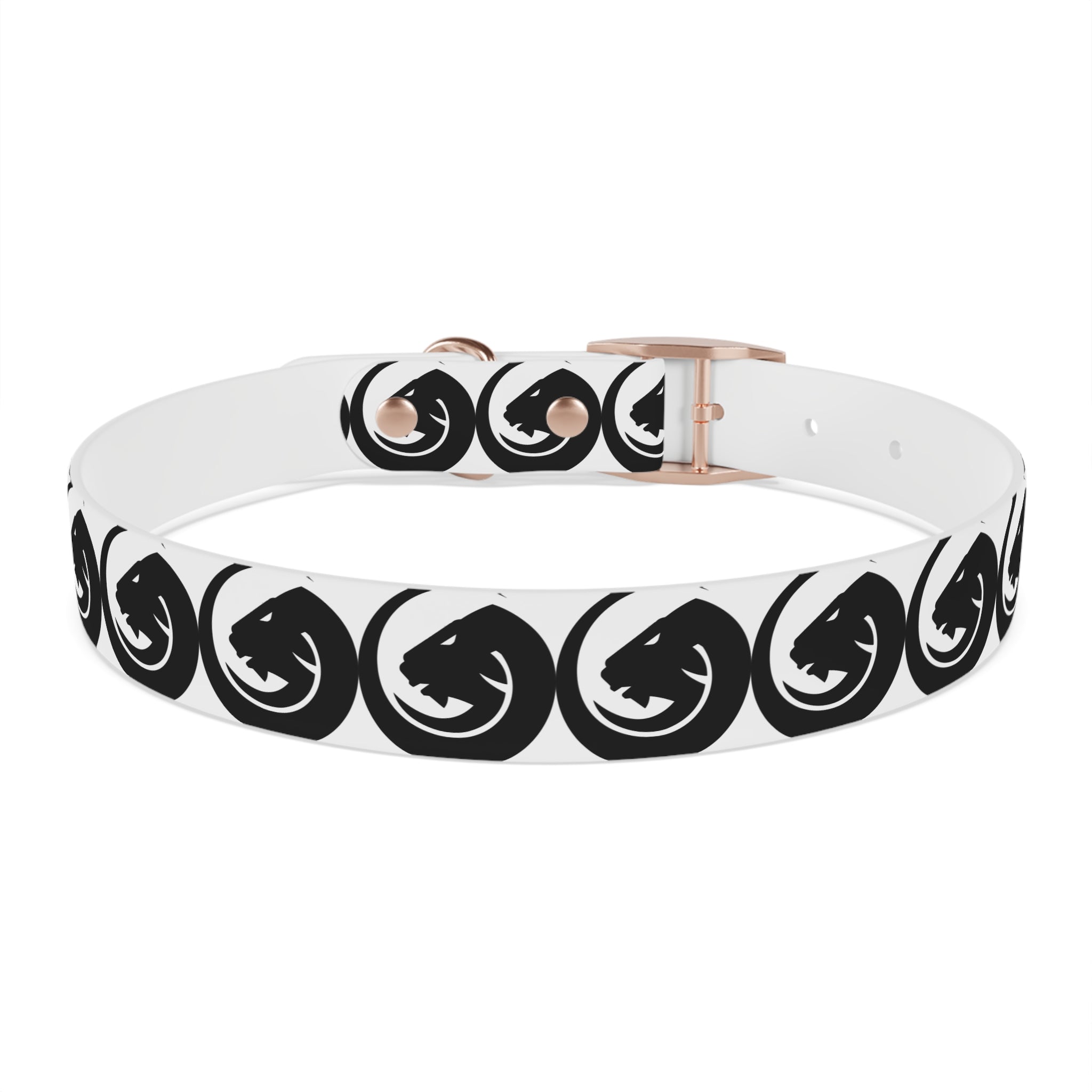 Black & White Circle Fox Dog Collar – Modern Minimalist Pet Accessory