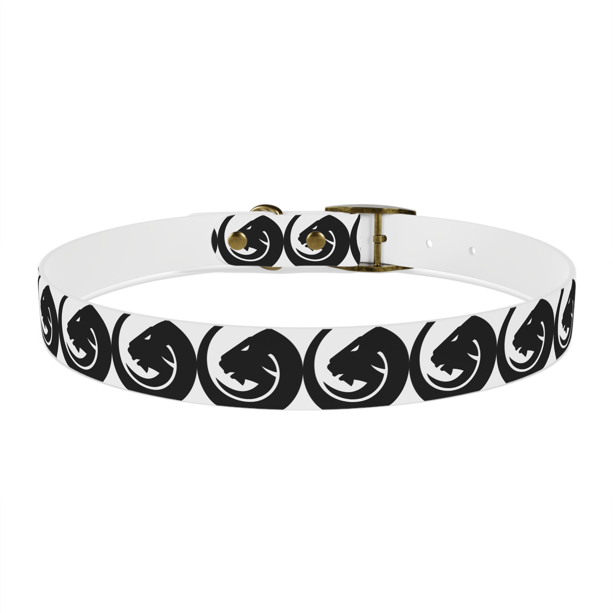 Black & White Circle Fox Dog Collar – Modern Minimalist Pet Accessory