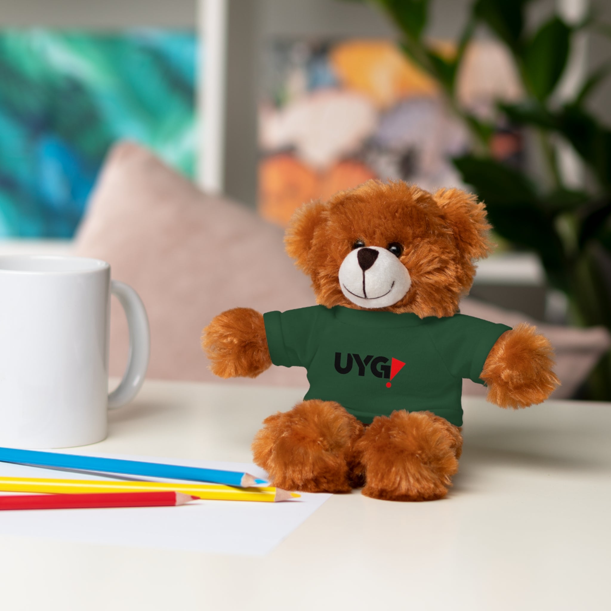 Plush Bear with 'UYG!' Tee - Soft Cuddly Stuffed Animal Gift
