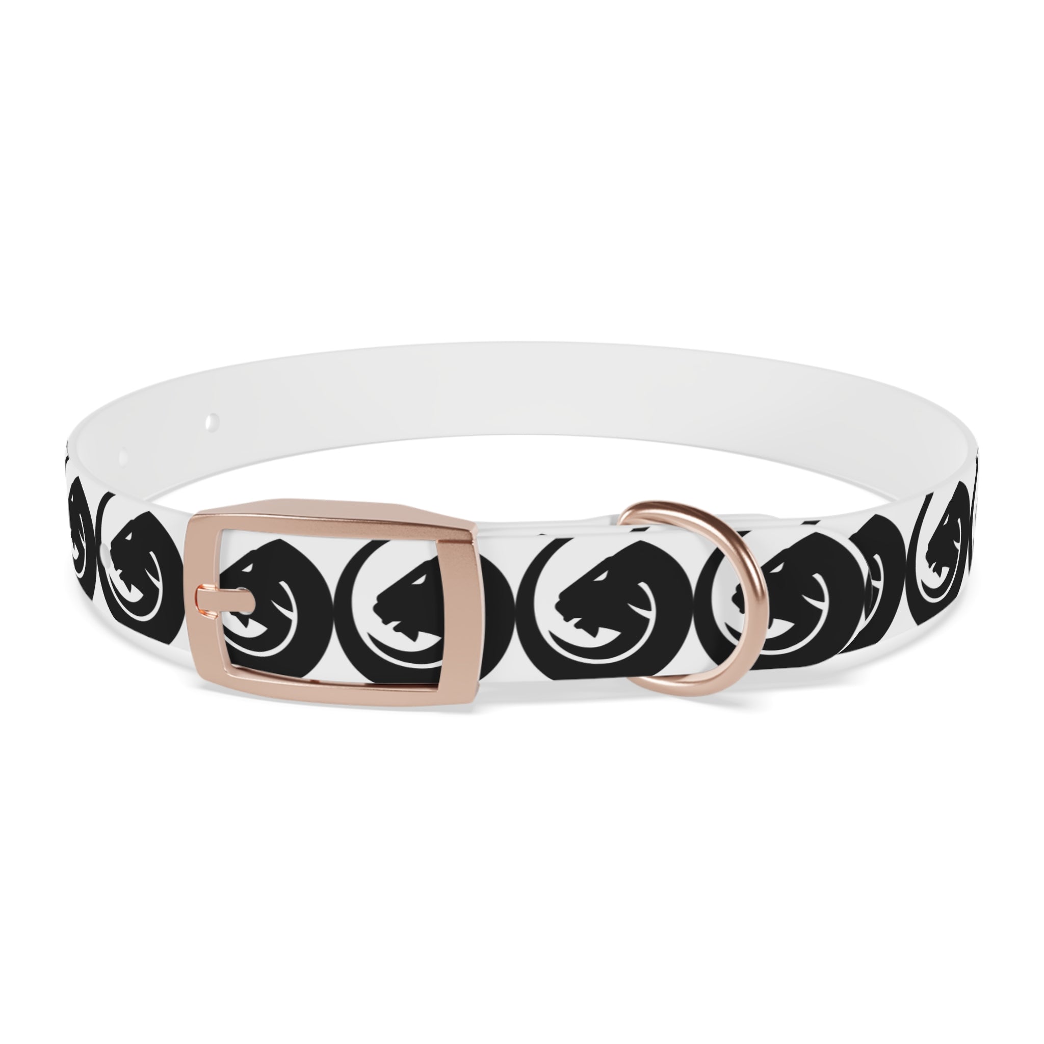Black & White Circle Fox Dog Collar – Modern Minimalist Pet Accessory