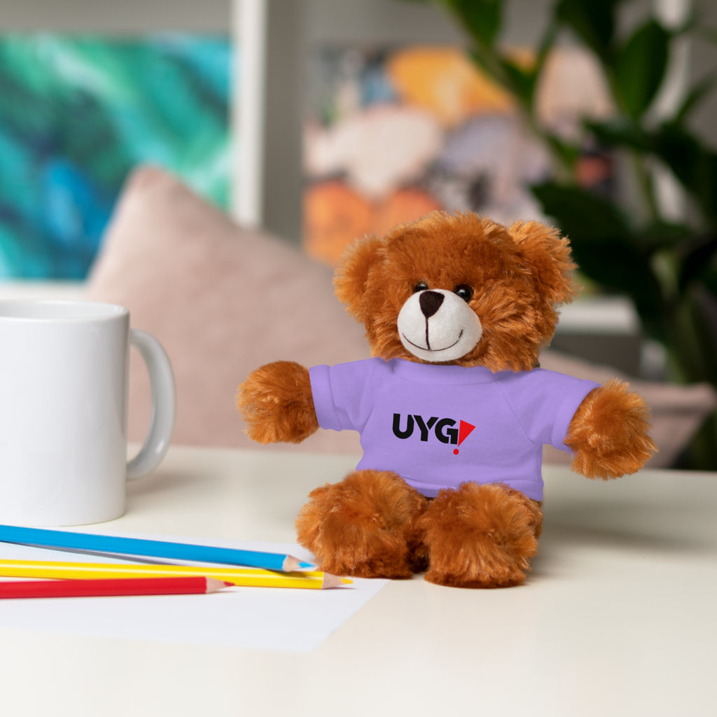 Plush Bear with 'UYG!' Tee - Soft Cuddly Stuffed Animal Gift