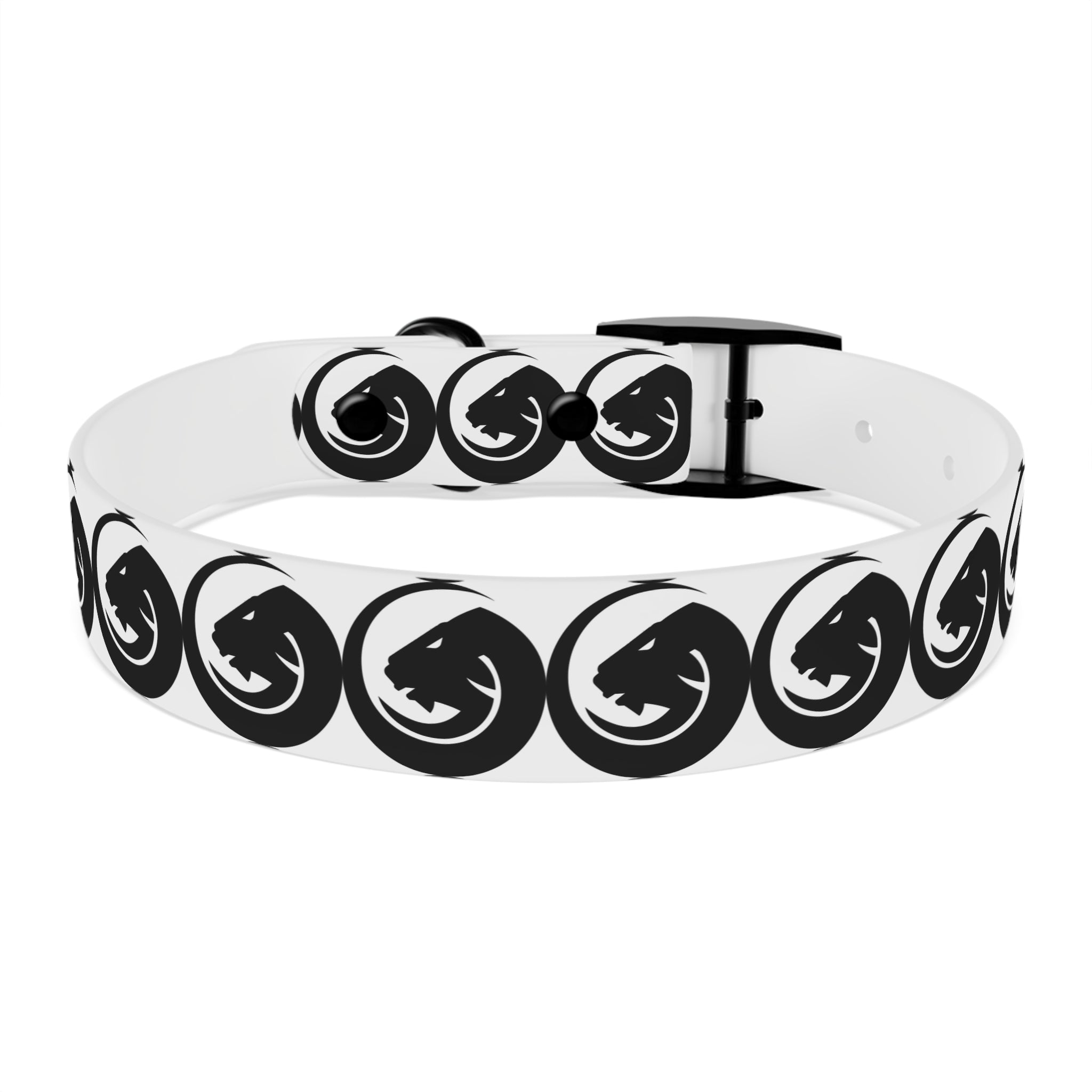 Black & White Circle Fox Dog Collar – Modern Minimalist Pet Accessory