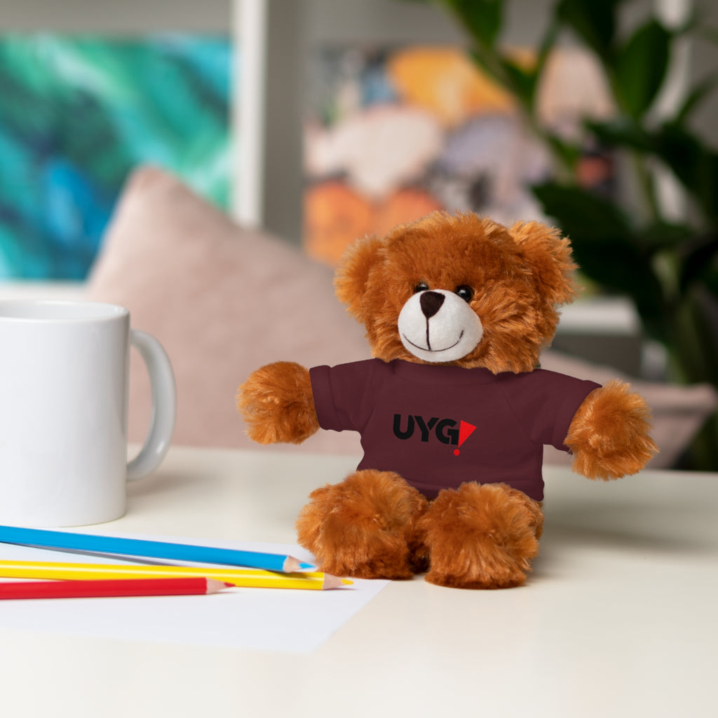 Plush Bear with 'UYG!' Tee - Soft Cuddly Stuffed Animal Gift