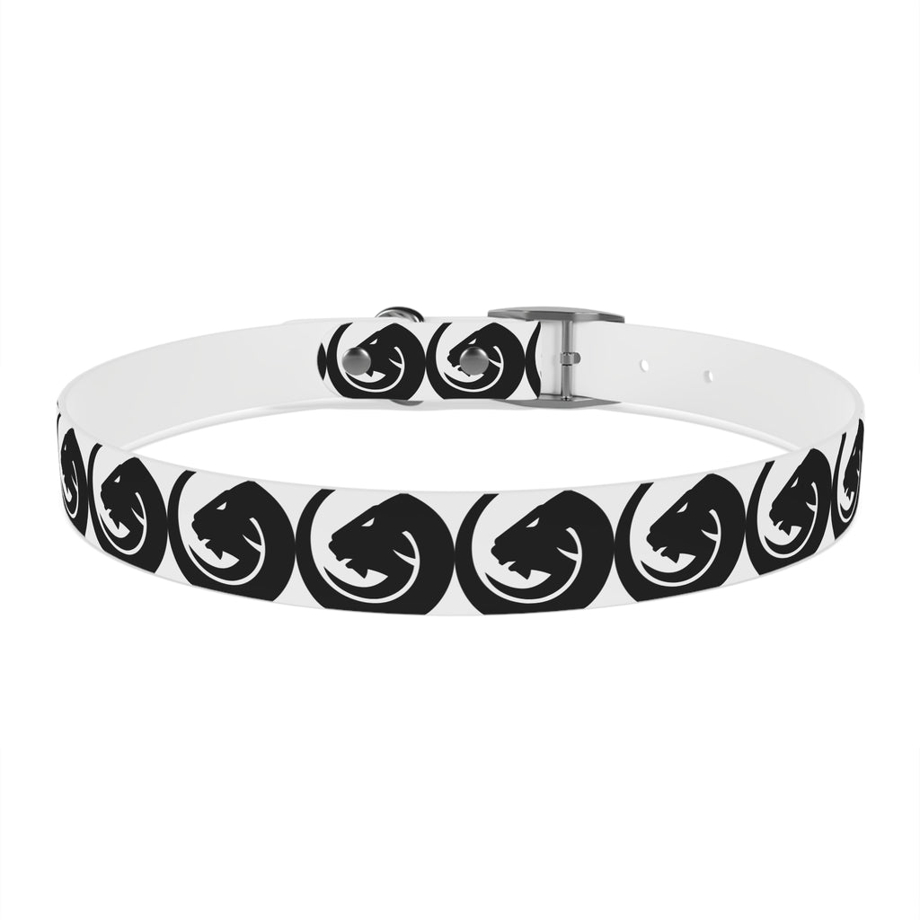 Black & White Circle Fox Dog Collar – Modern Minimalist Pet Accessory