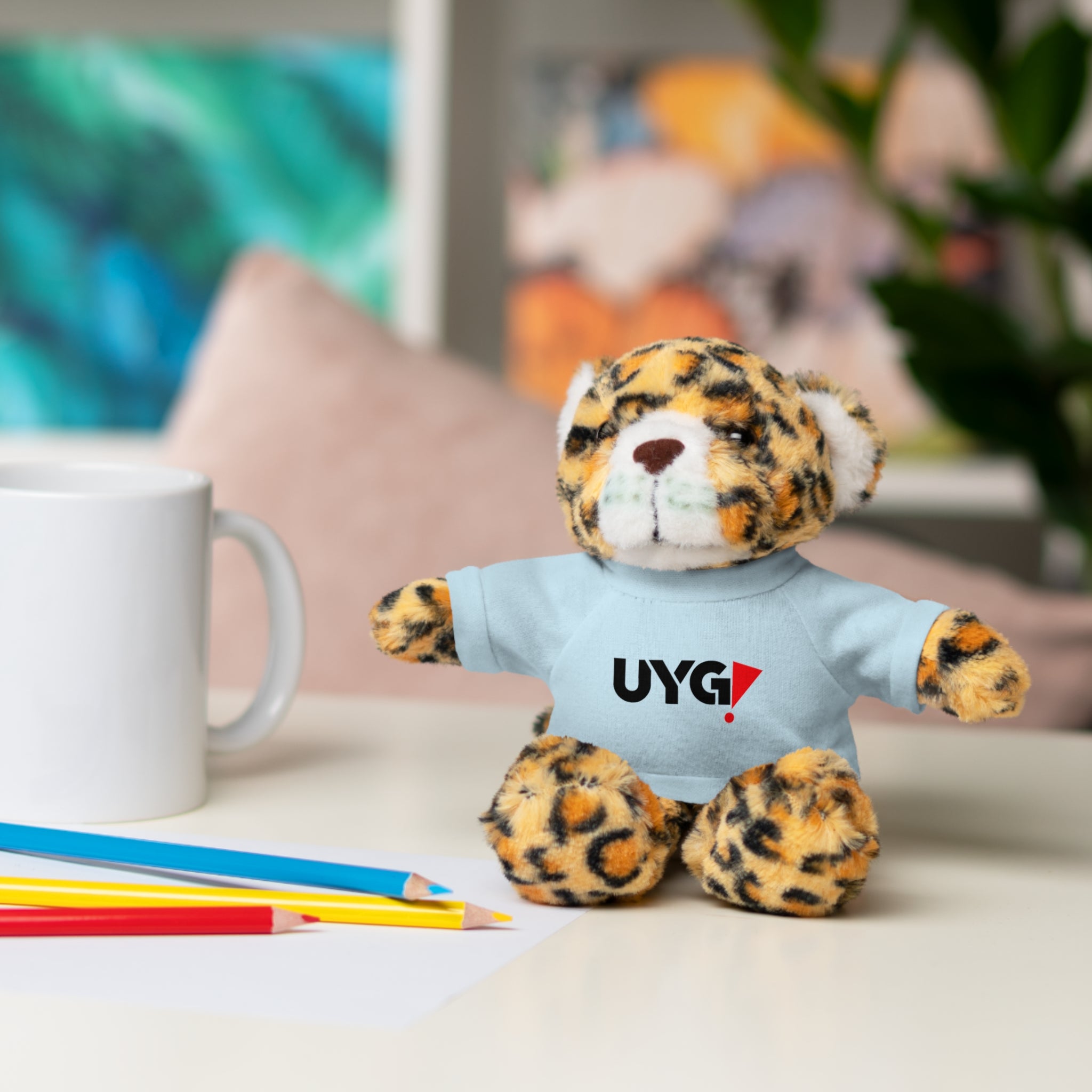 Plush Bear with 'UYG!' Tee - Soft Cuddly Stuffed Animal Gift