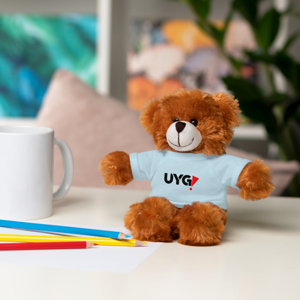 Plush Bear with 'UYG!' Tee - Soft Cuddly Stuffed Animal Gift