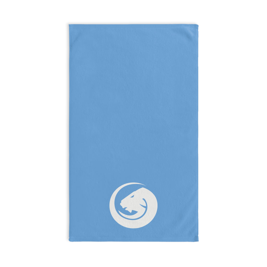 Blue Hand Towel with Minimalist Dragon Emblem