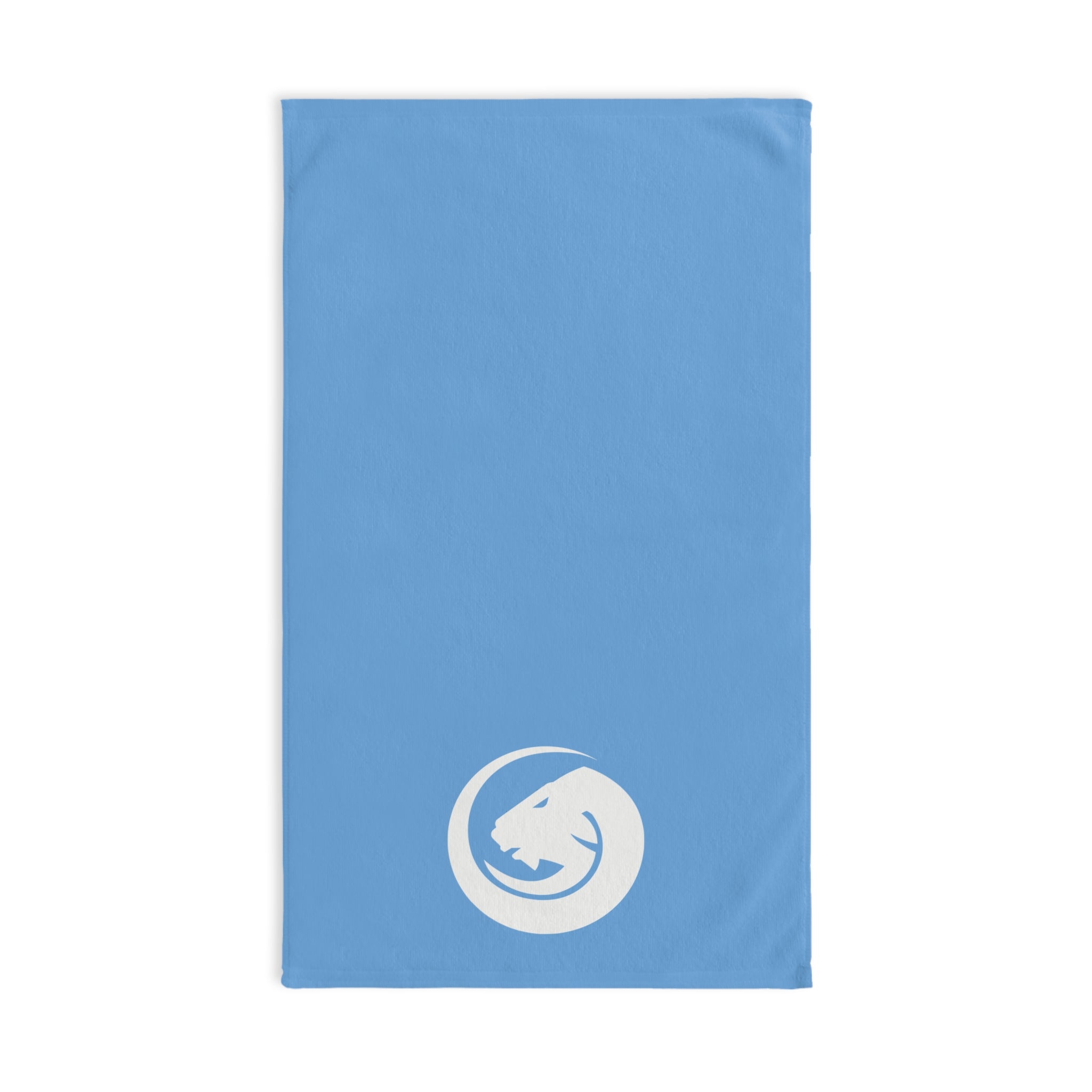 Blue Hand Towel with Minimalist Dragon Emblem