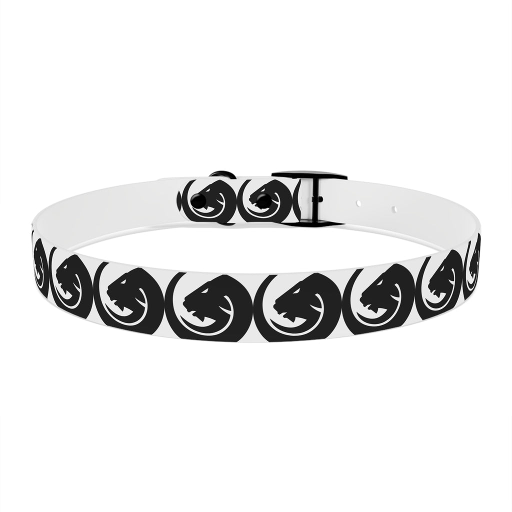Black & White Circle Fox Dog Collar – Modern Minimalist Pet Accessory