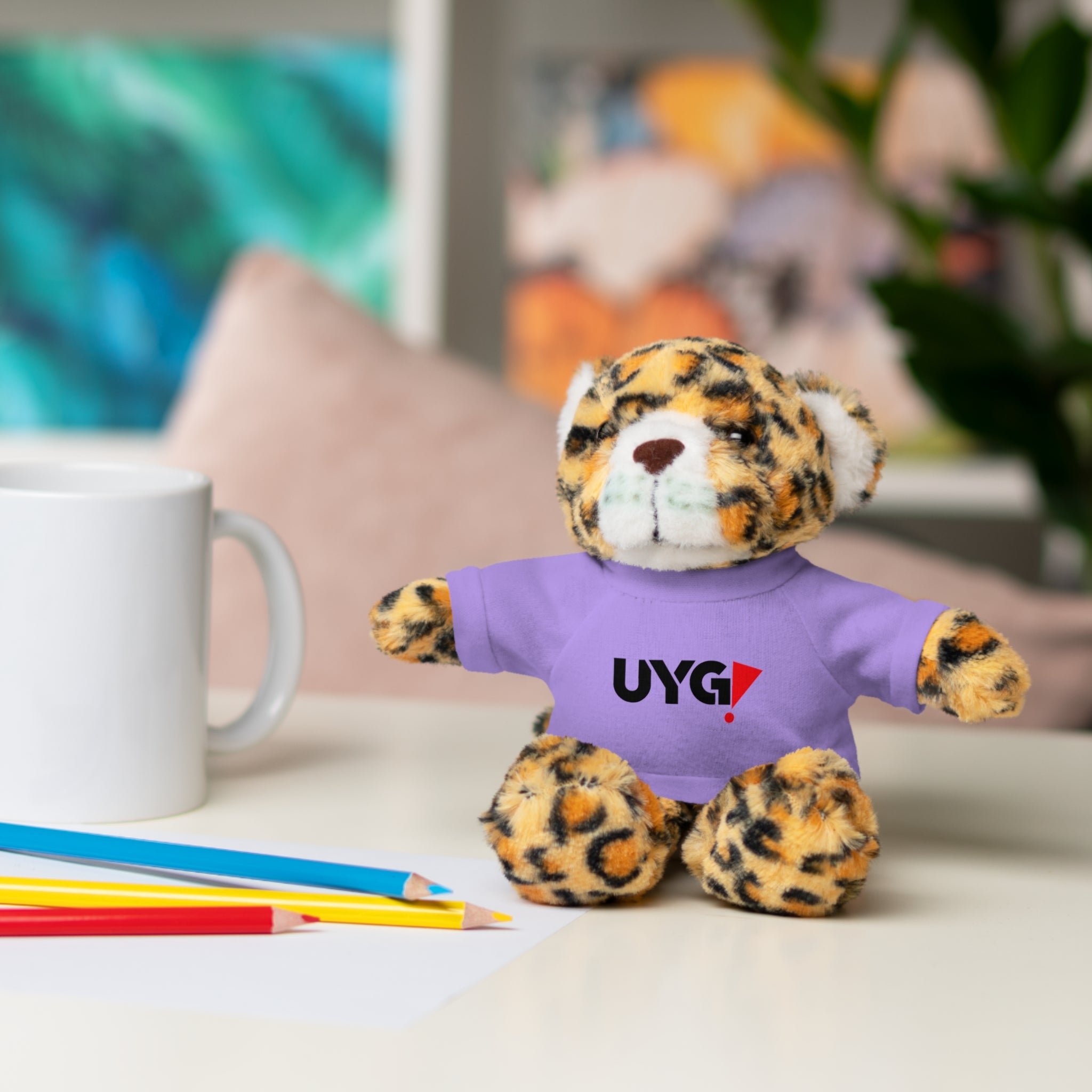 Plush Bear with 'UYG!' Tee - Soft Cuddly Stuffed Animal Gift
