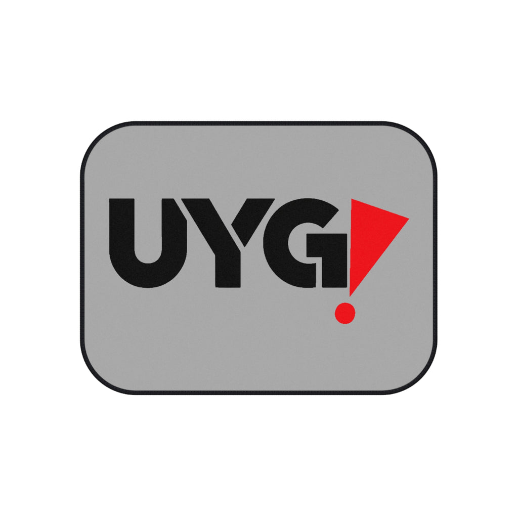 Custom Logo Car Mats (Set of 4) — Grey Floor Mats with Black Panther Emblem & UYG Accent