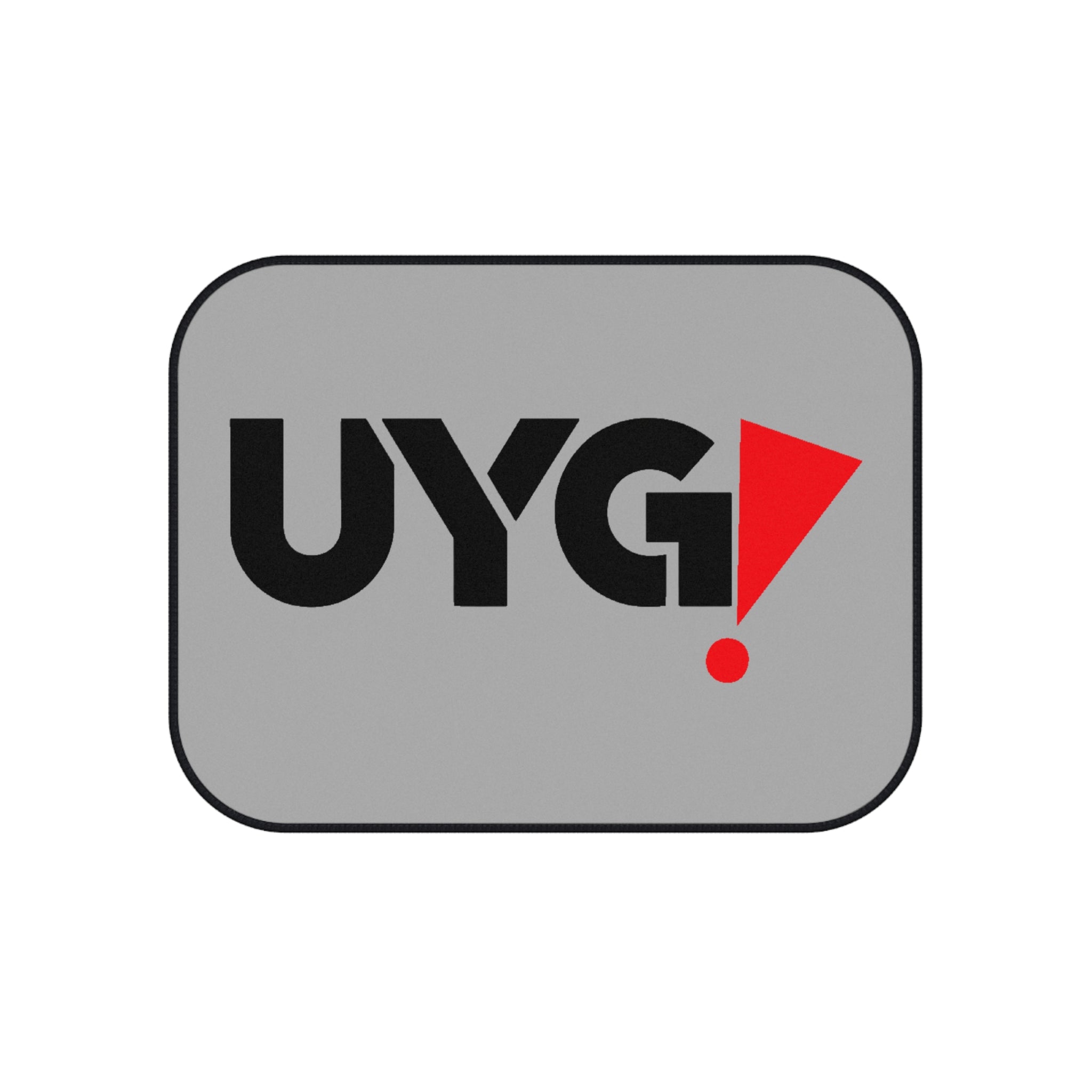 Custom Logo Car Mats (Set of 4) — Grey Floor Mats with Black Panther Emblem & UYG Accent