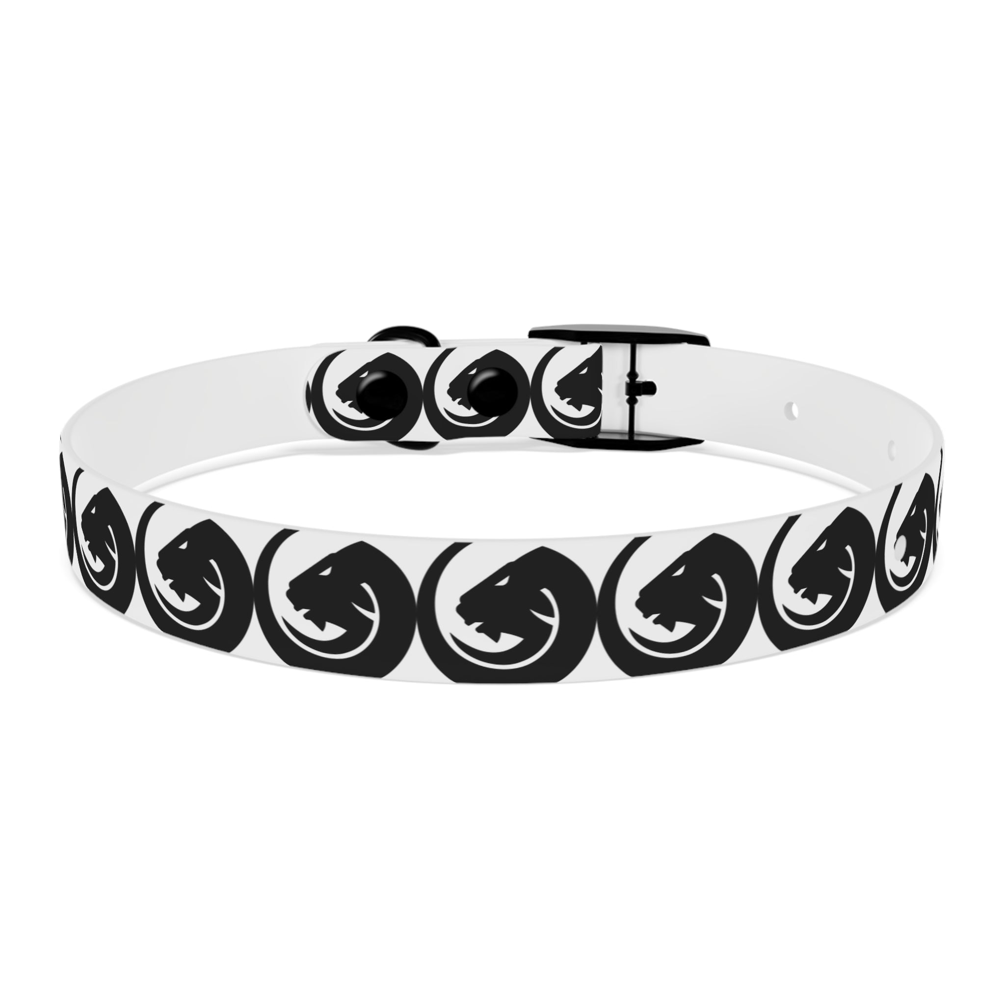 Black & White Circle Fox Dog Collar – Modern Minimalist Pet Accessory