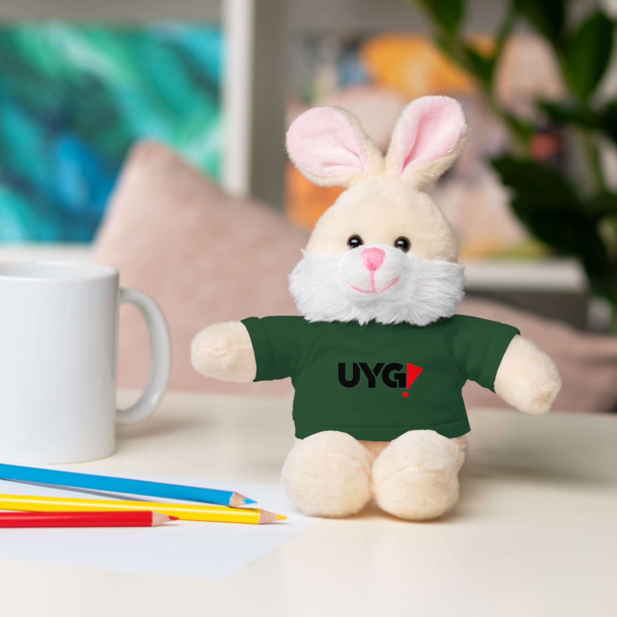 Plush Bear with 'UYG!' Tee - Soft Cuddly Stuffed Animal Gift
