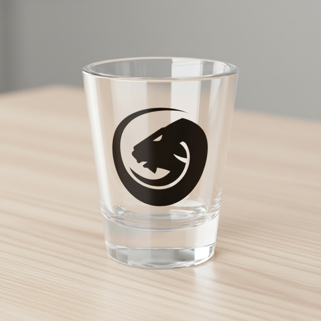 Panther Logo Shot Glass — 1.5oz Branded Shooter