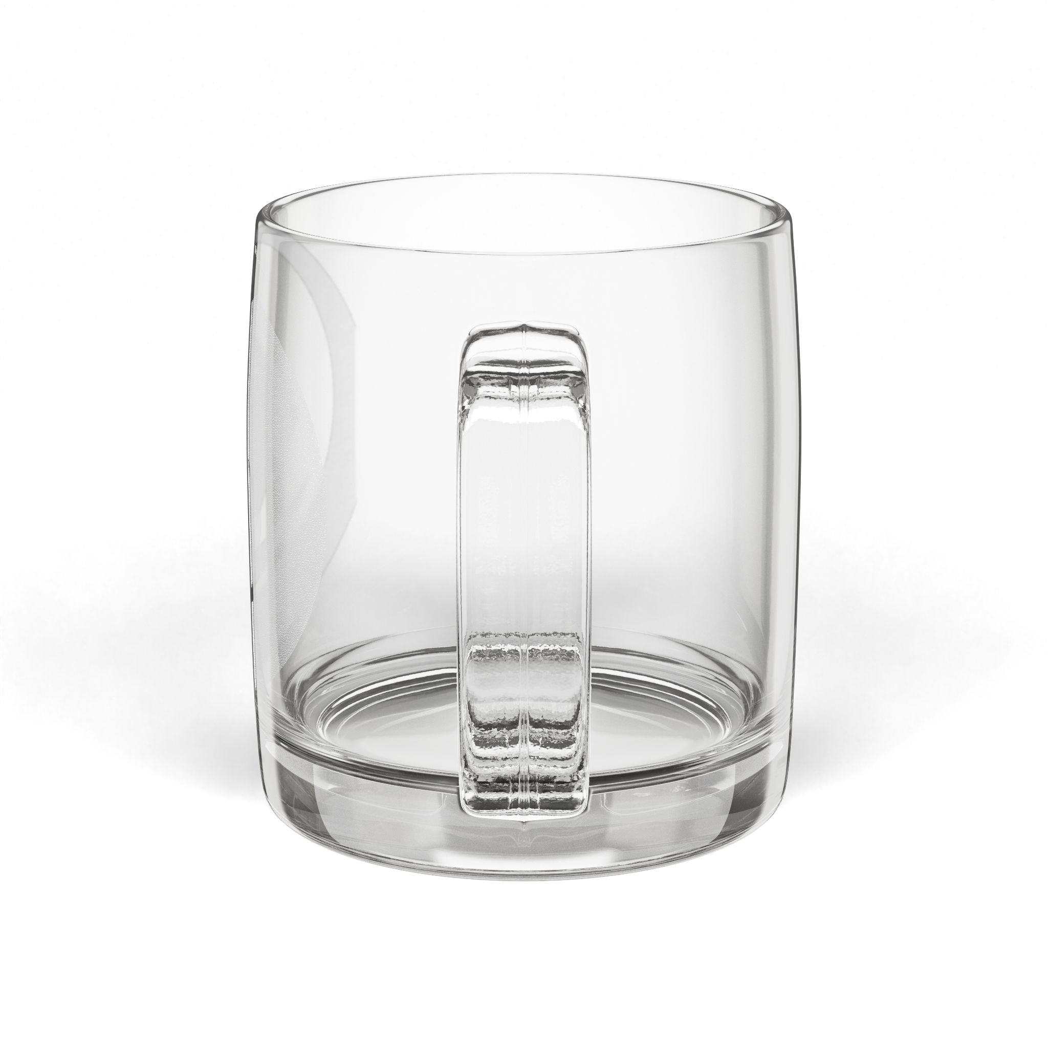 Engraved Glass Coffee Mug – 12.25 oz Clear Coffee Cup (Subtle Etched Design)