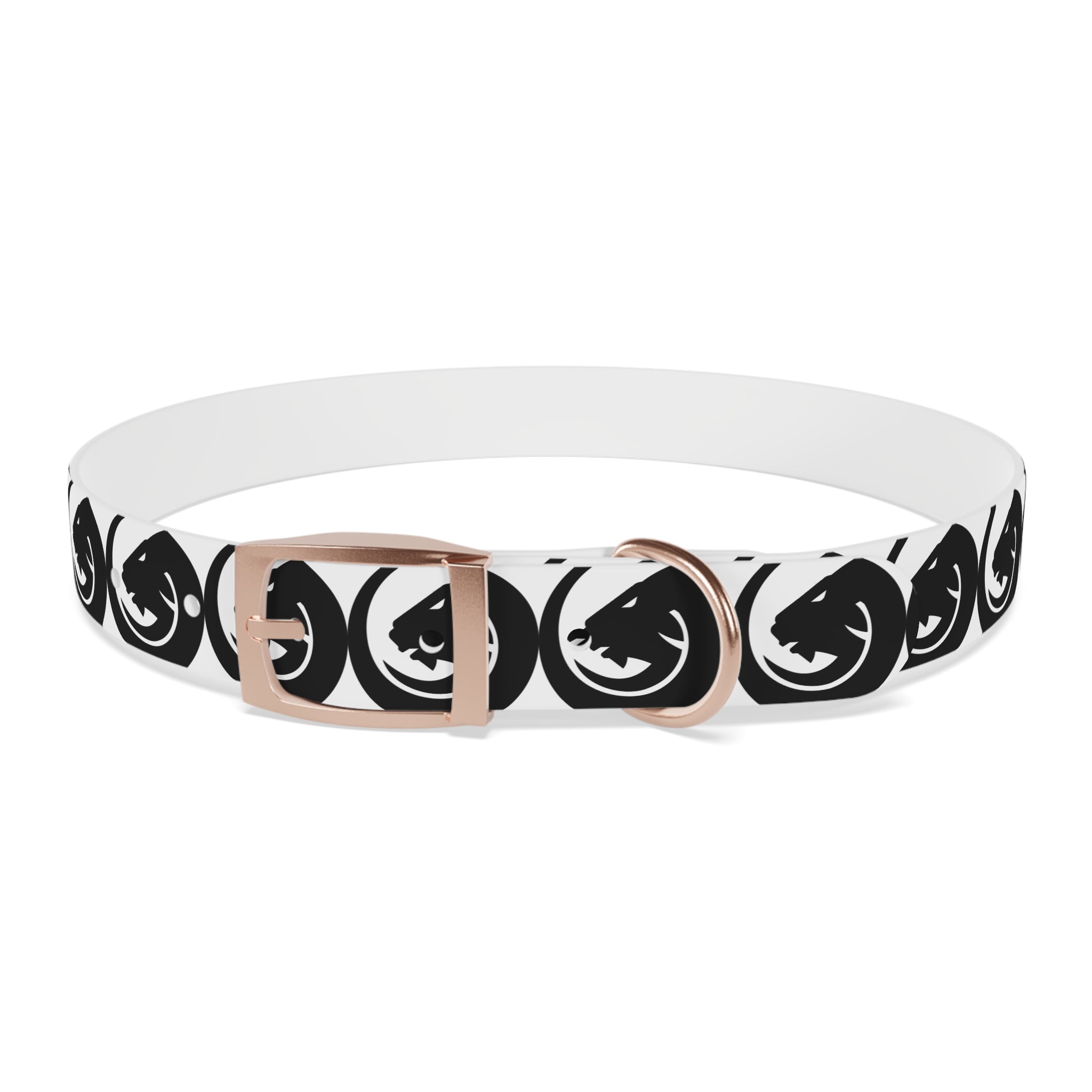 Black & White Circle Fox Dog Collar – Modern Minimalist Pet Accessory