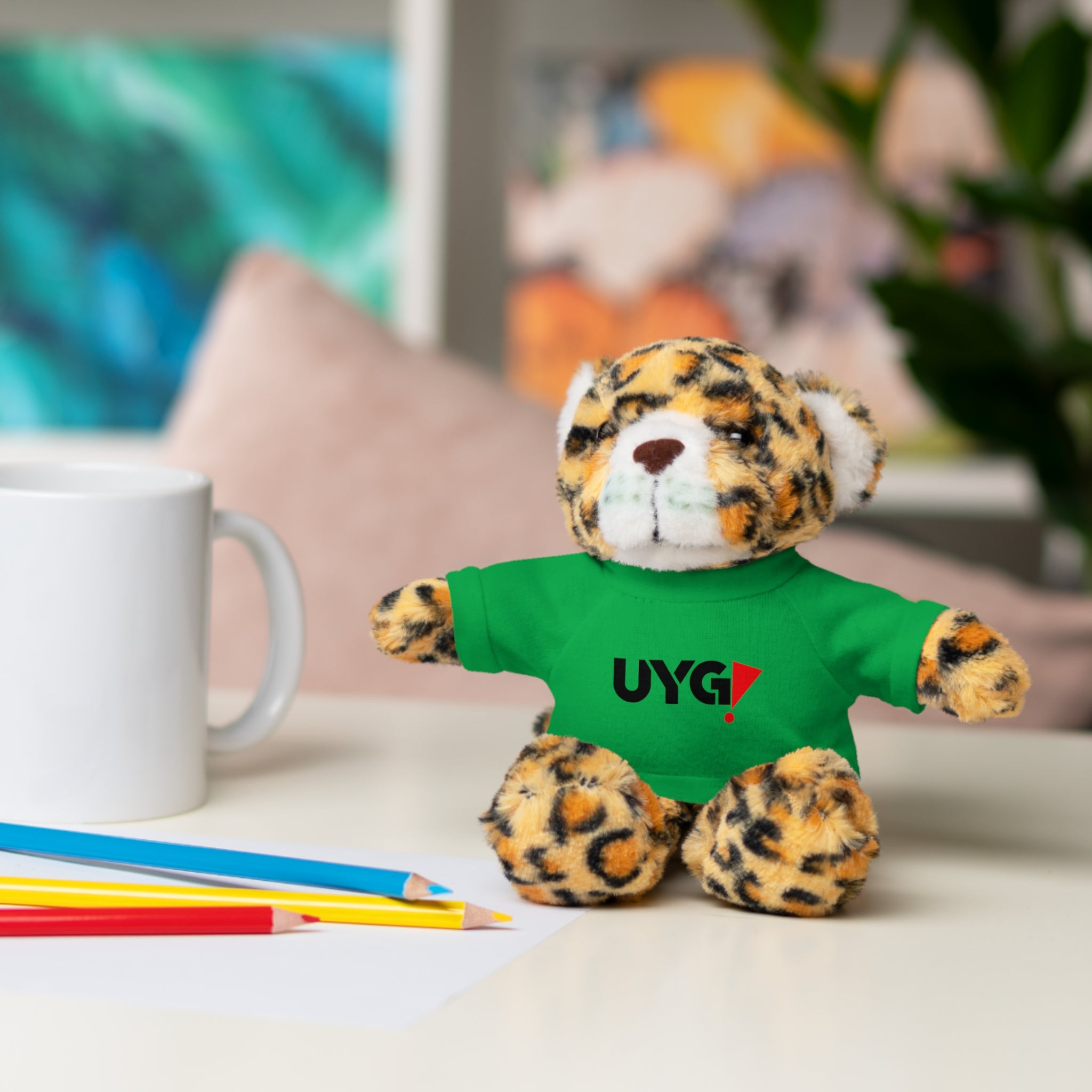 Plush Bear with 'UYG!' Tee - Soft Cuddly Stuffed Animal Gift