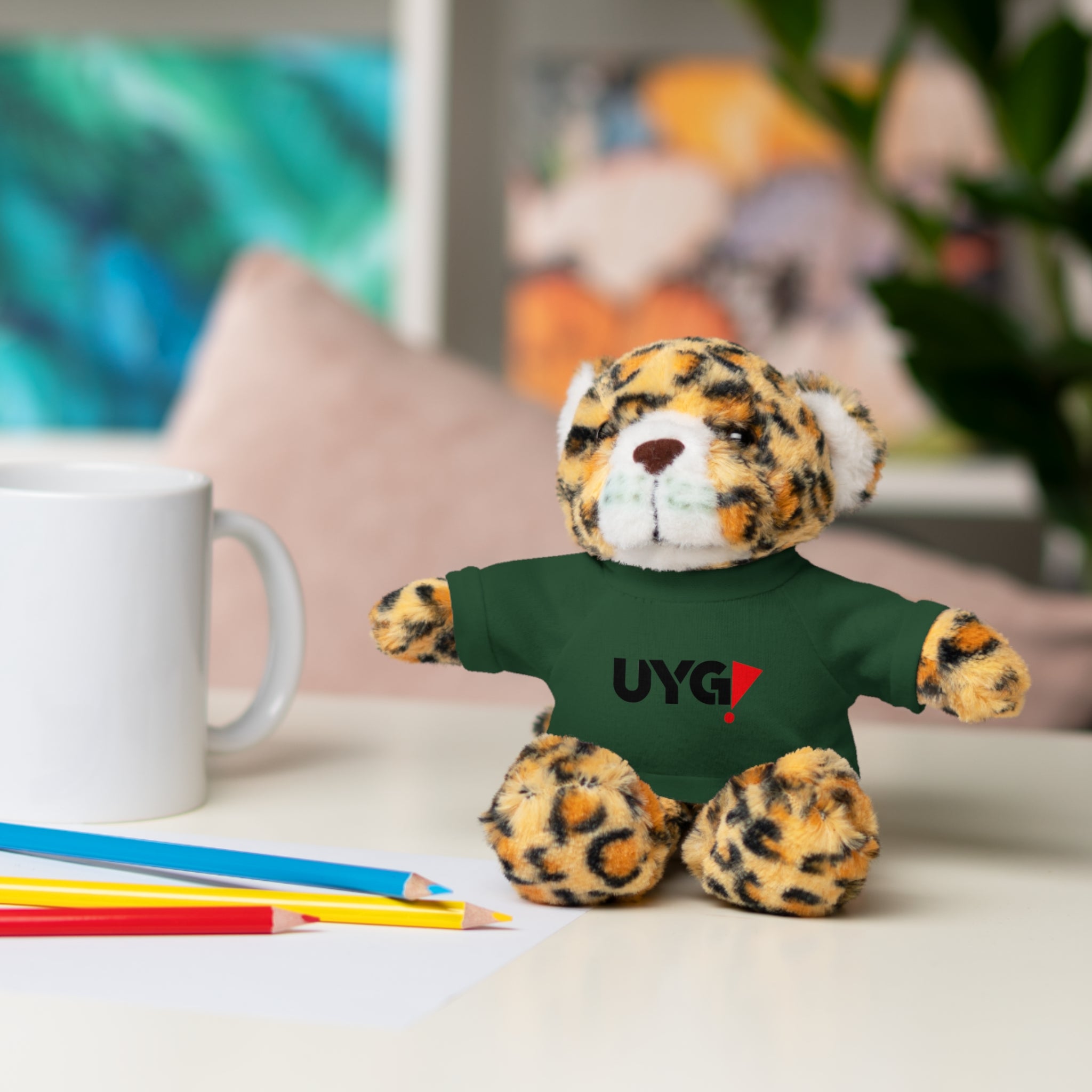 Plush Bear with 'UYG!' Tee - Soft Cuddly Stuffed Animal Gift