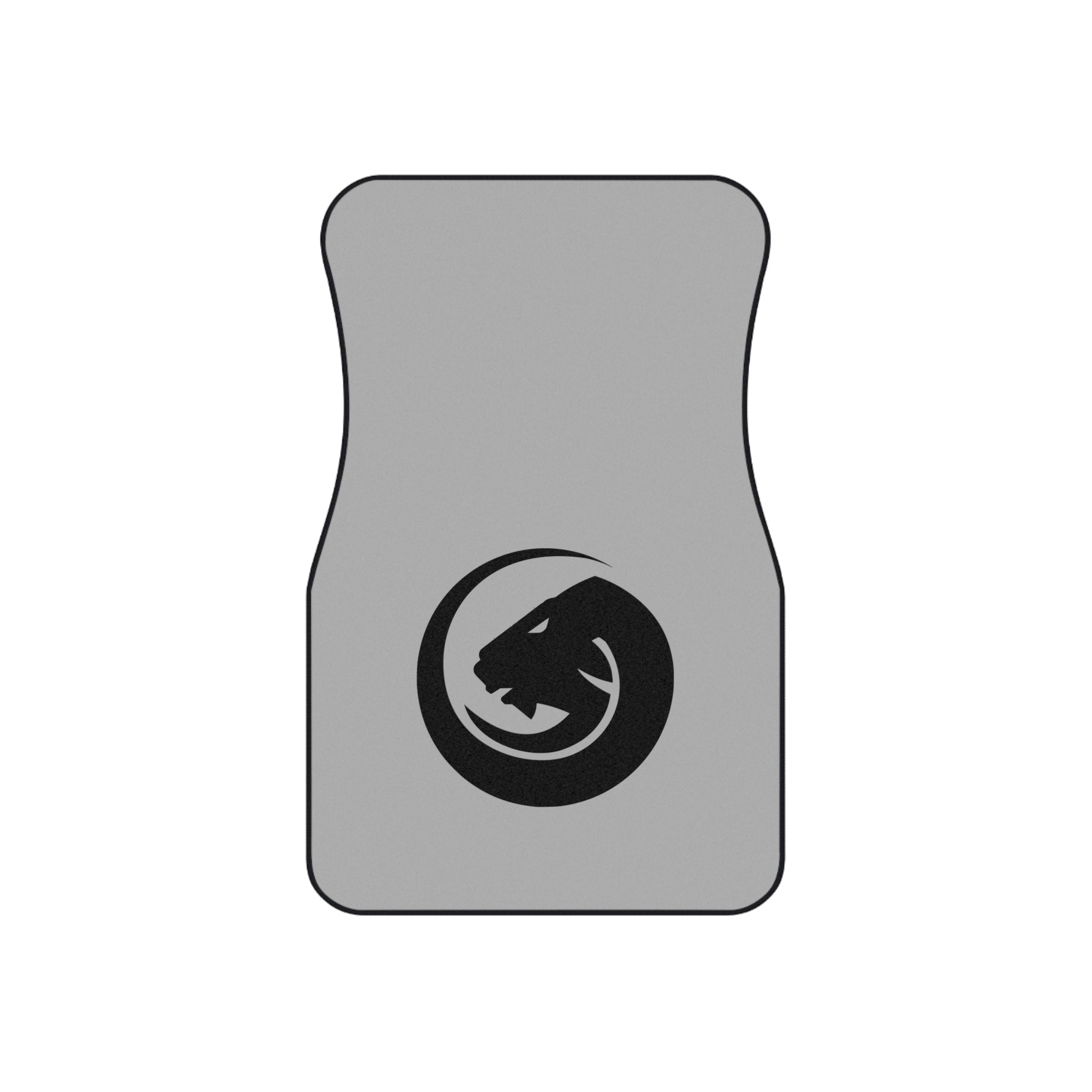 Custom Logo Car Mats (Set of 4) — Grey Floor Mats with Black Panther Emblem & UYG Accent