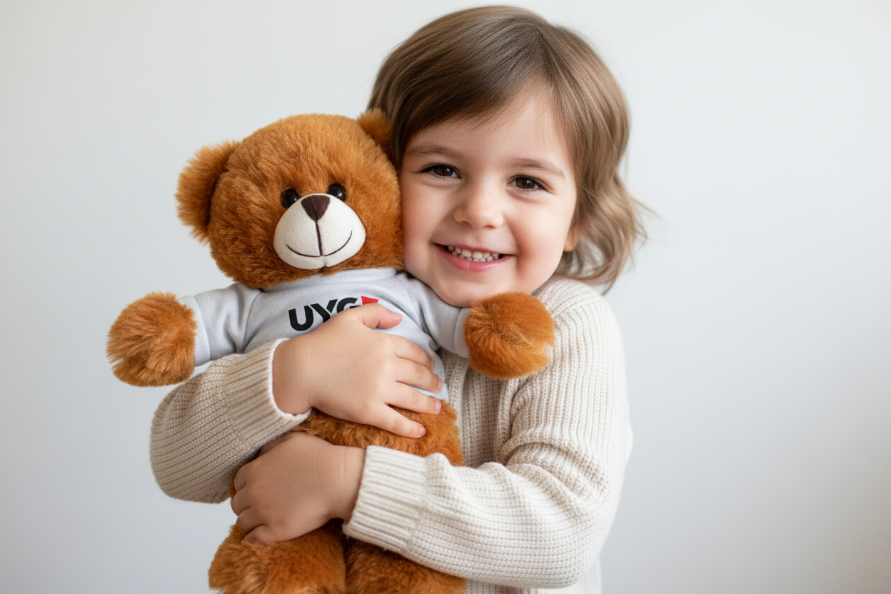 Plush Bear with 'UYG!' Tee - Soft Cuddly Stuffed Animal Gift