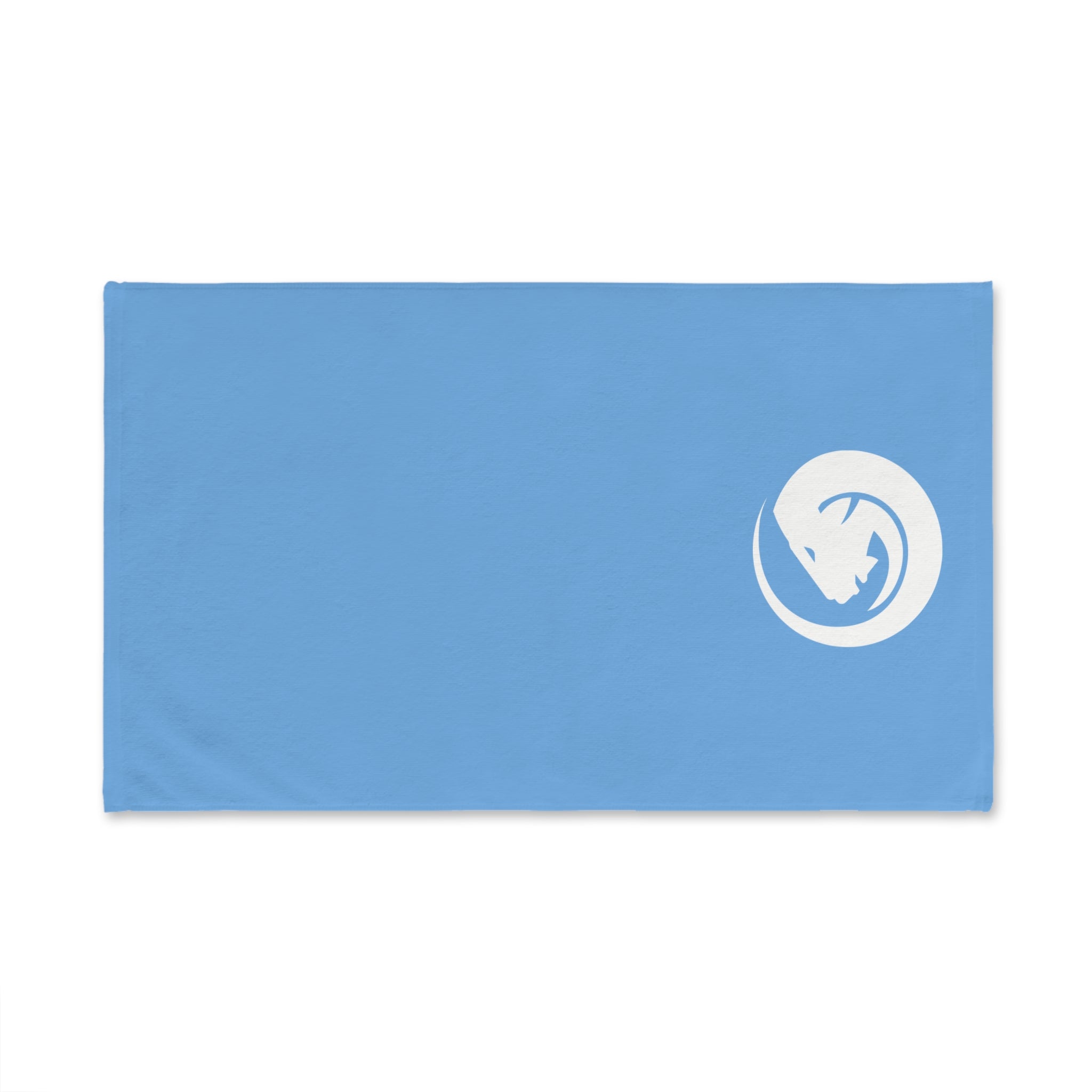 Blue Hand Towel with Minimalist Dragon Emblem