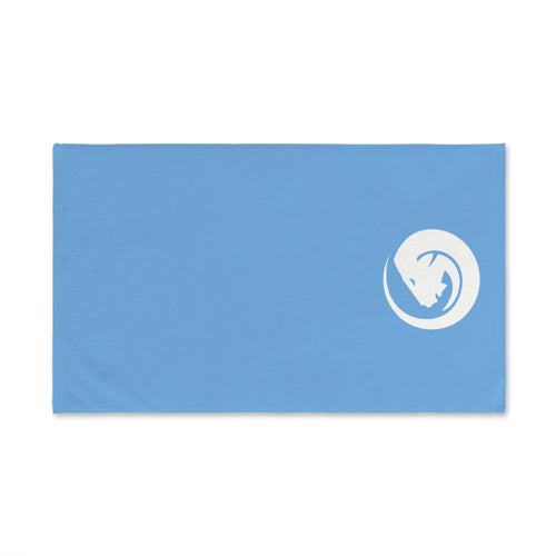 Blue Hand Towel with Minimalist Dragon Emblem