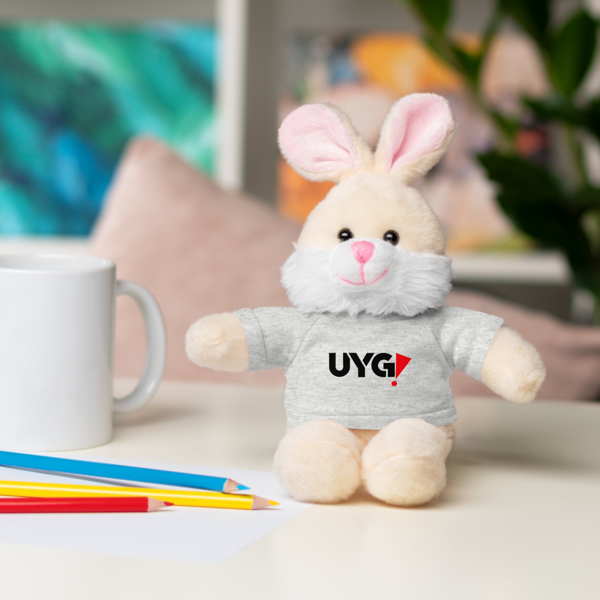 Plush Bear with 'UYG!' Tee - Soft Cuddly Stuffed Animal Gift