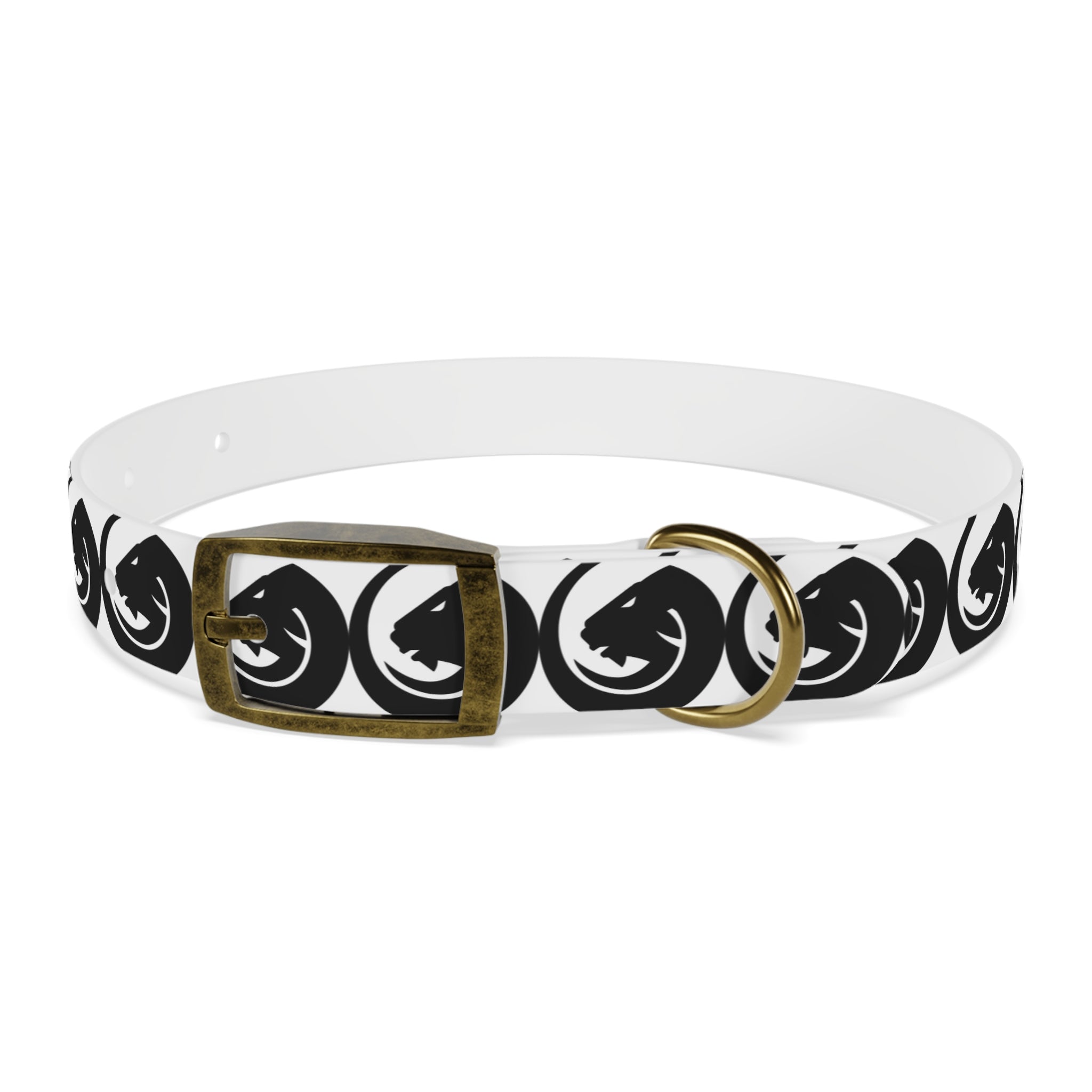 Black & White Circle Fox Dog Collar – Modern Minimalist Pet Accessory