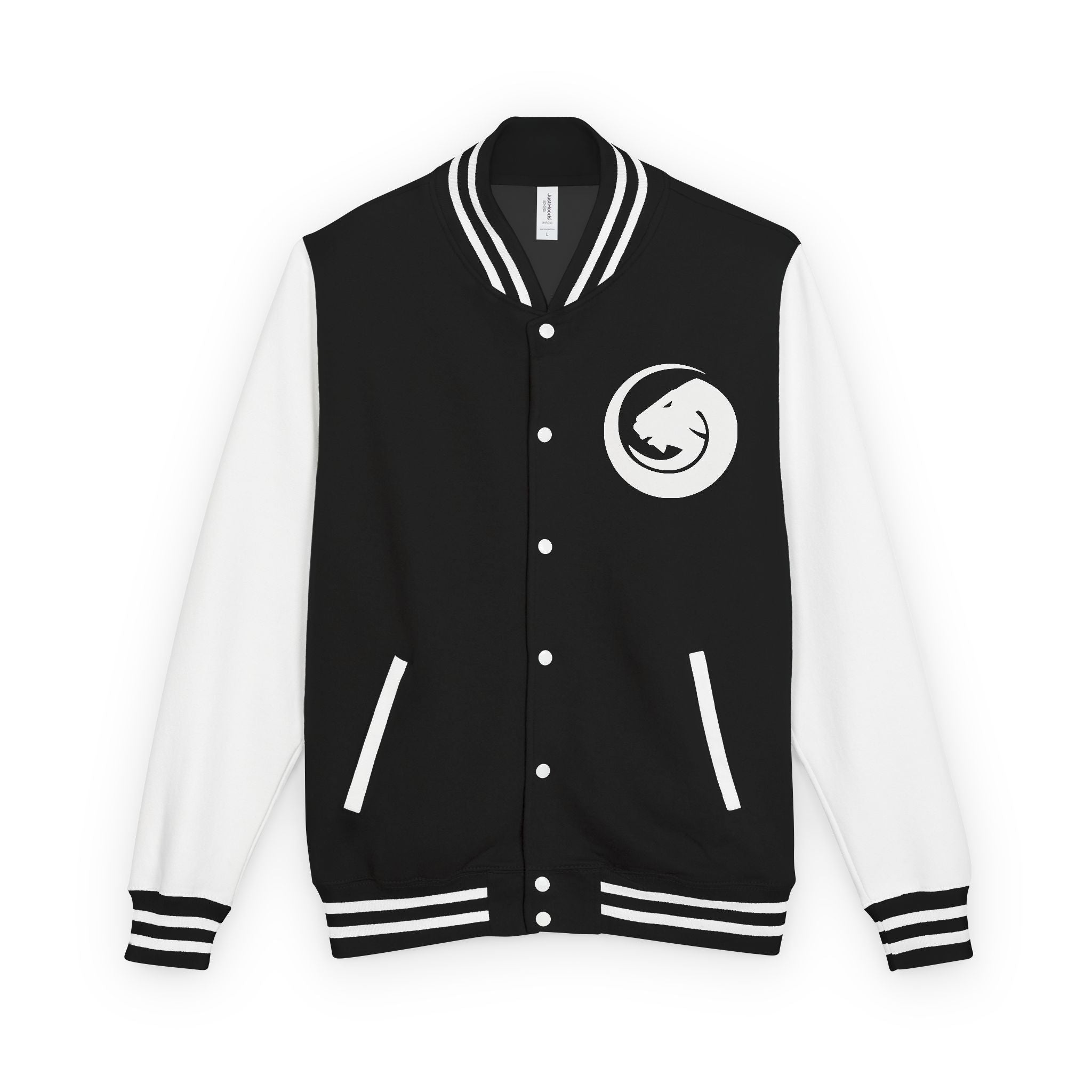 Letterman Jacket — Black & White Varsity Jacket with UYG! Back Logo