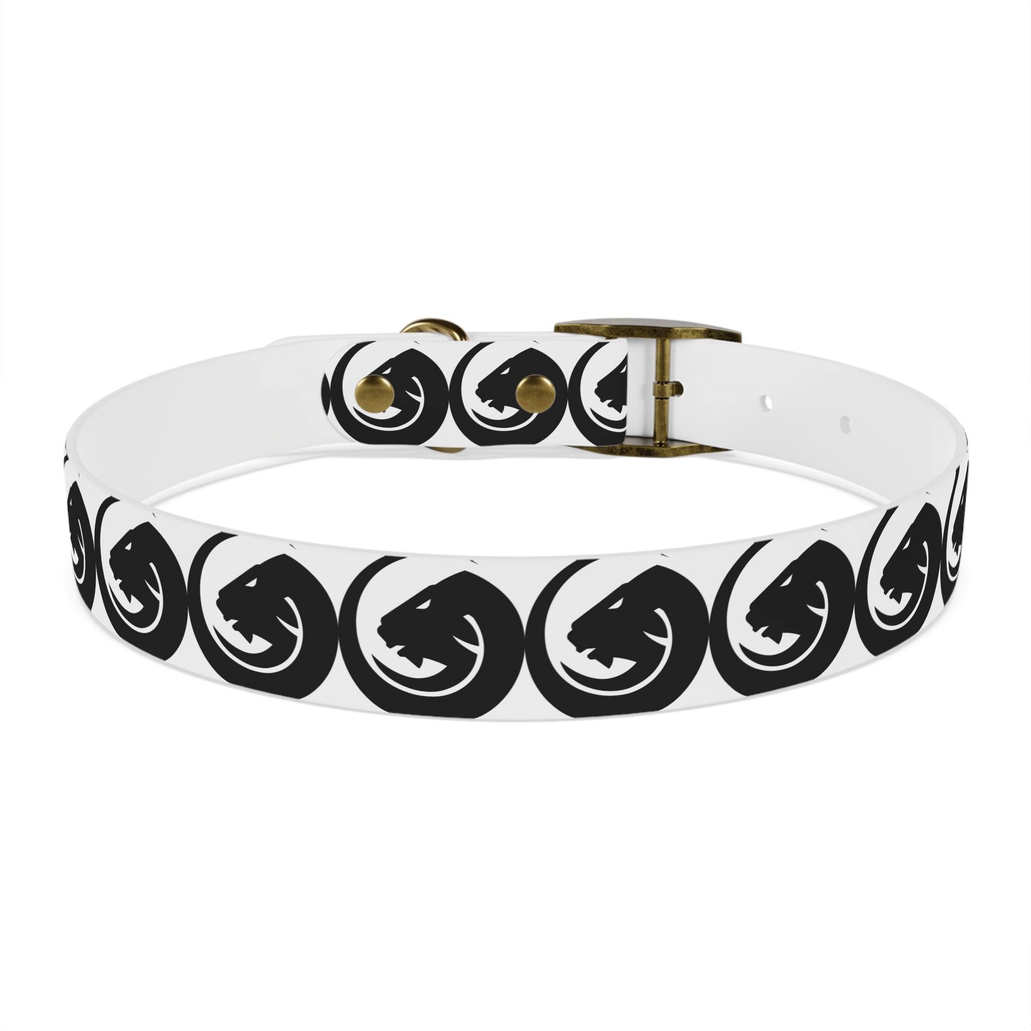 Black & White Circle Fox Dog Collar – Modern Minimalist Pet Accessory