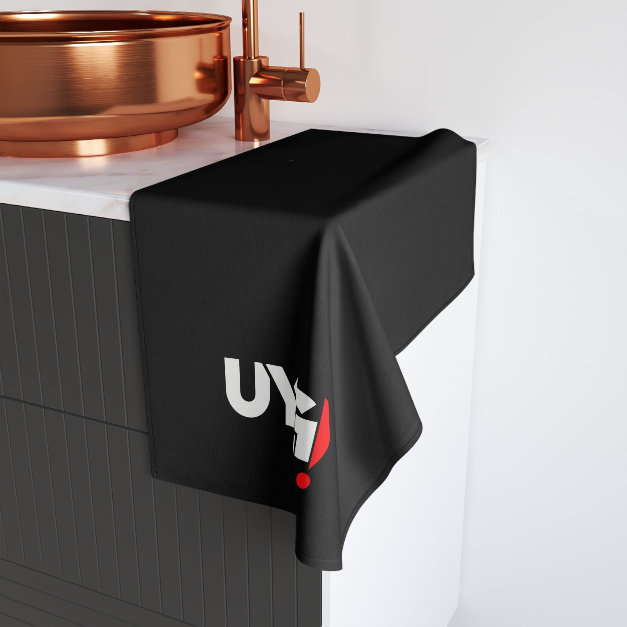 Black Logo Hand Towel — UYG! Bold Minimalist Kitchen & Gym Towel