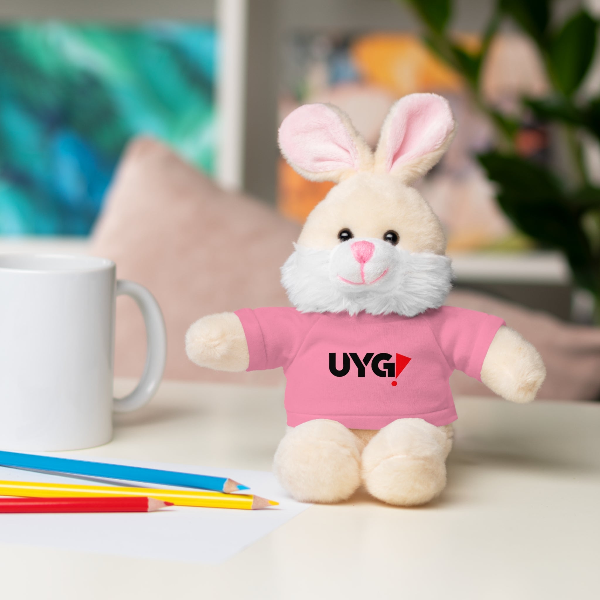 Plush Bear with 'UYG!' Tee - Soft Cuddly Stuffed Animal Gift