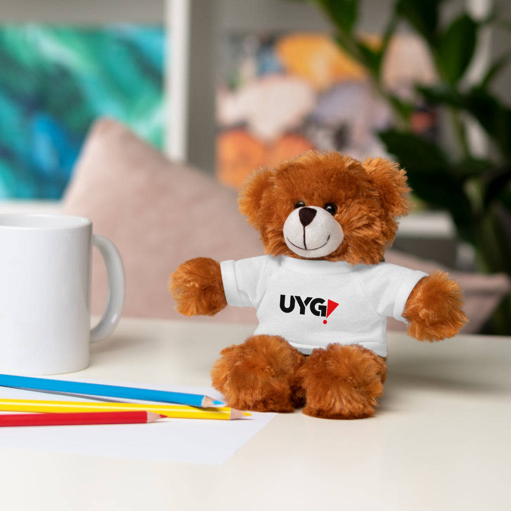 Plush Bear with 'UYG!' Tee - Soft Cuddly Stuffed Animal Gift