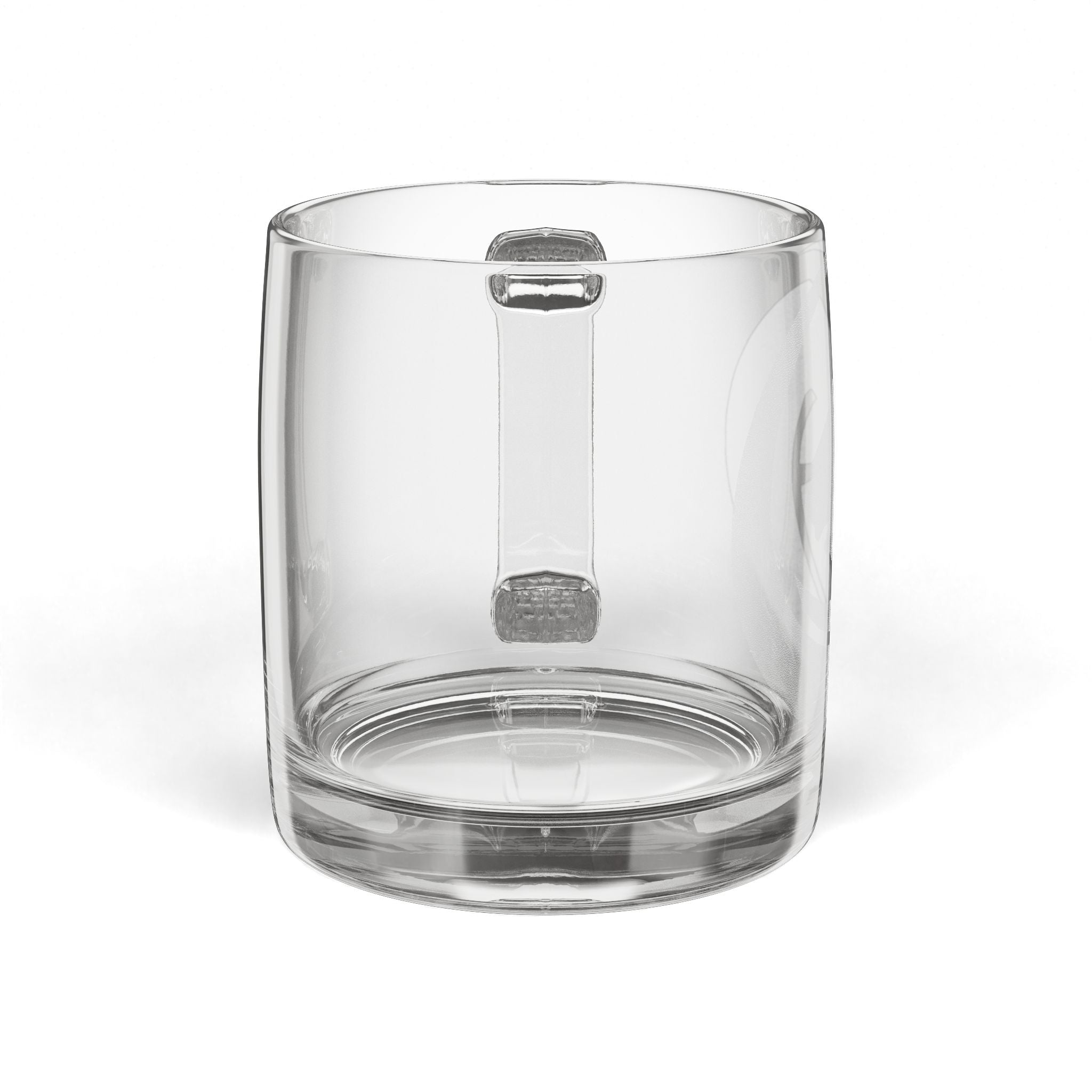 Engraved Glass Coffee Mug – 12.25 oz Clear Coffee Cup (Subtle Etched Design)
