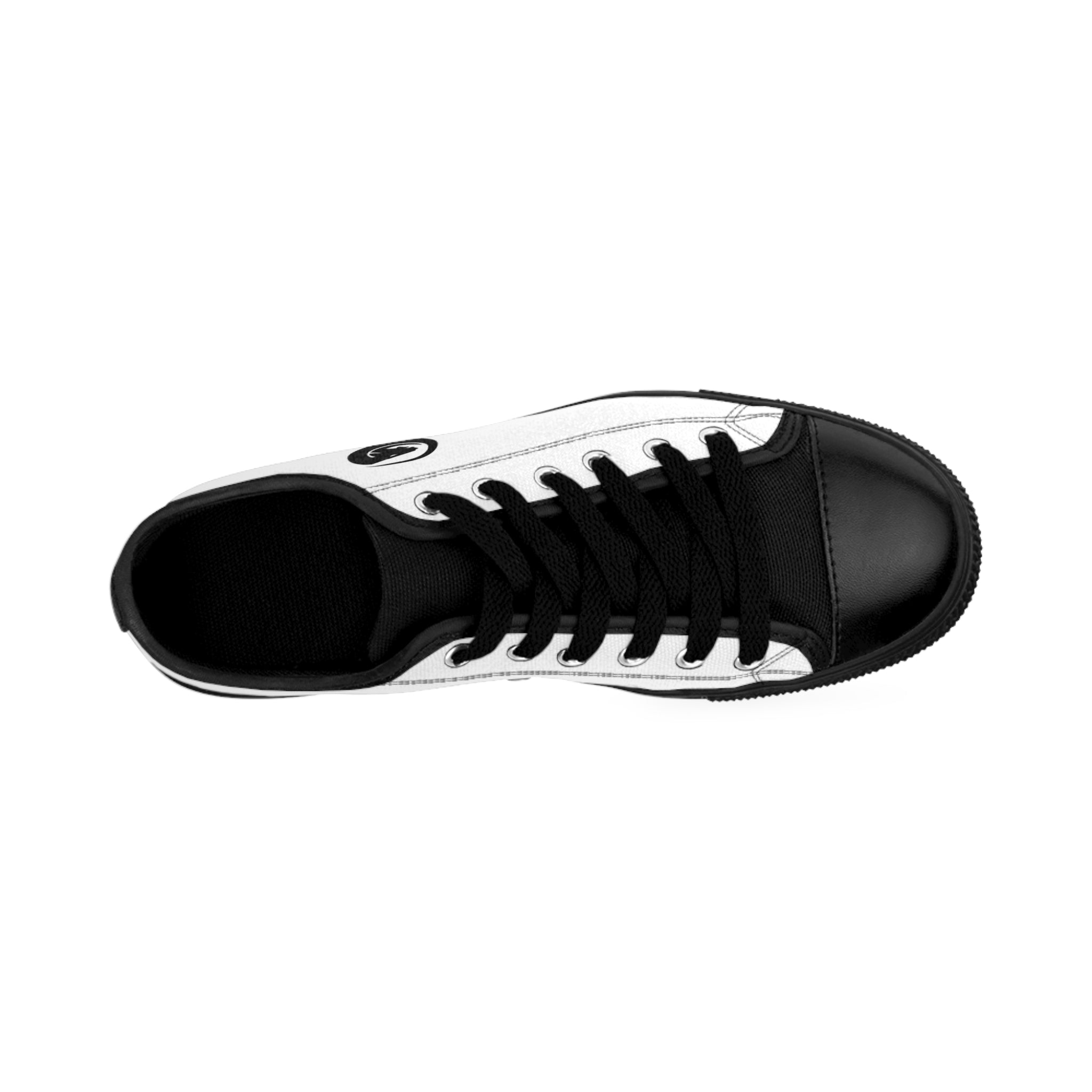 Classic Black & White Low-Top Sneakers for Men — Minimal Spiral Logo