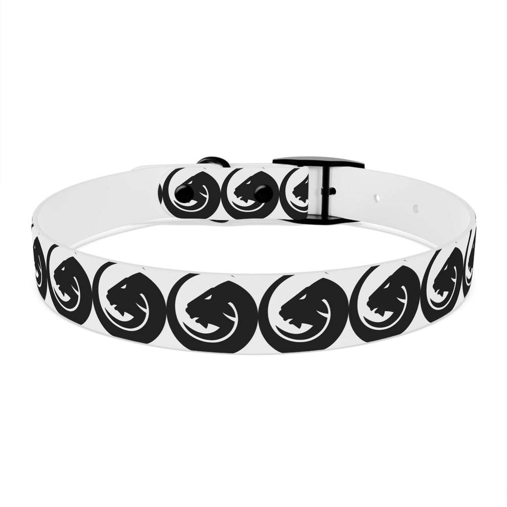 Black & White Circle Fox Dog Collar – Modern Minimalist Pet Accessory