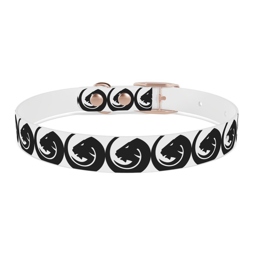 Black & White Circle Fox Dog Collar – Modern Minimalist Pet Accessory