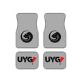 Custom Logo Car Mats (Set of 4) — Grey Floor Mats with Black Panther Emblem & UYG Accent