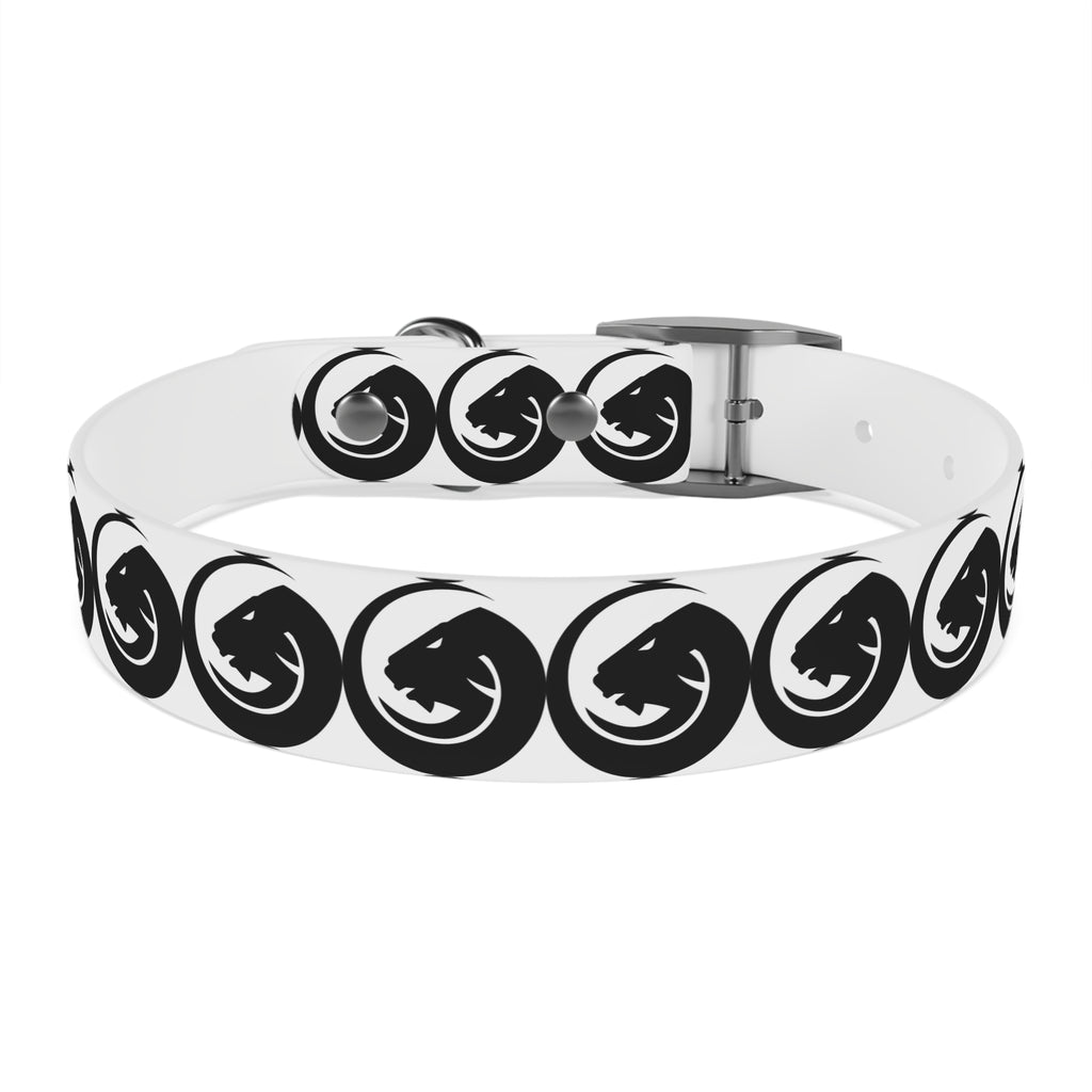 Black & White Circle Fox Dog Collar – Modern Minimalist Pet Accessory