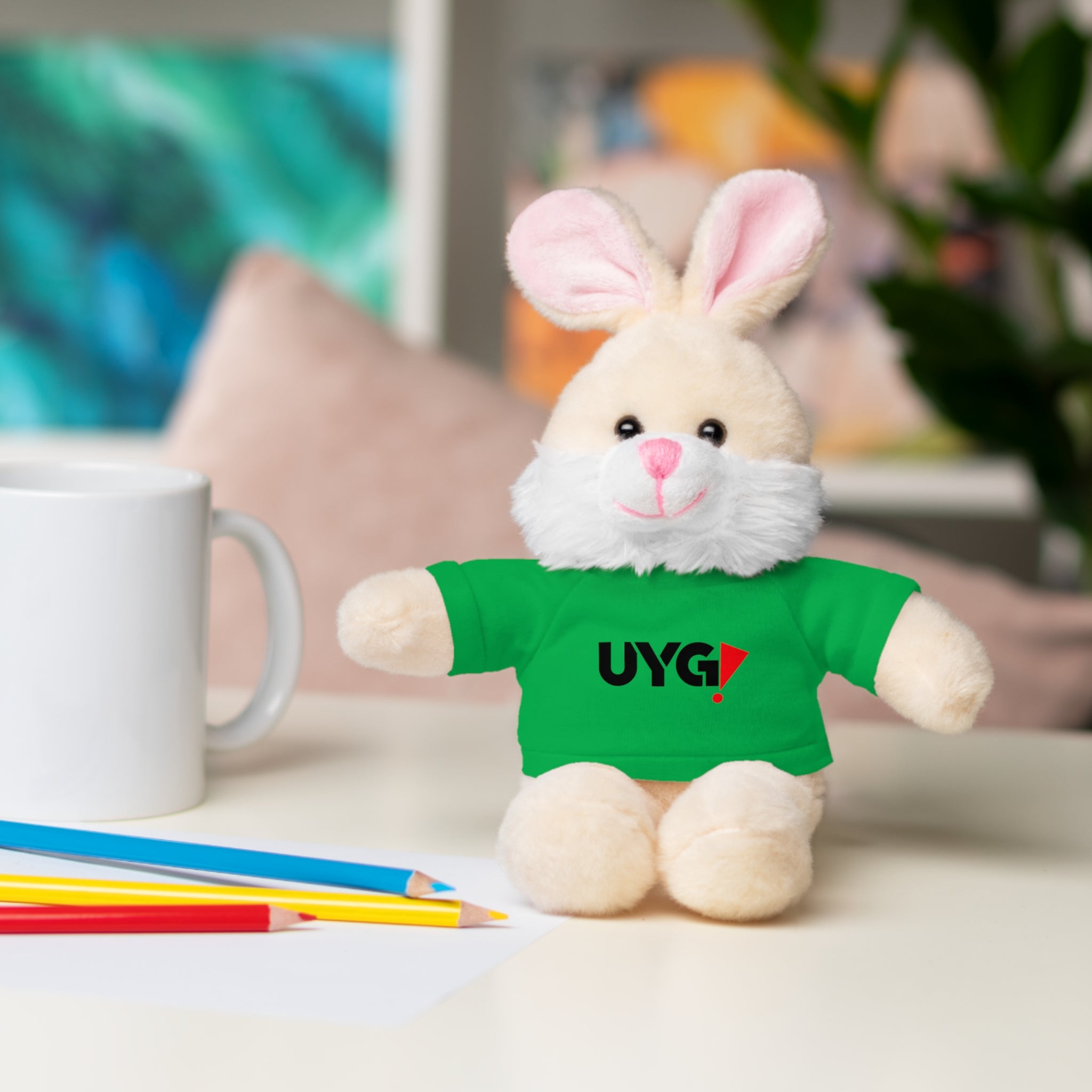 Plush Bear with 'UYG!' Tee - Soft Cuddly Stuffed Animal Gift