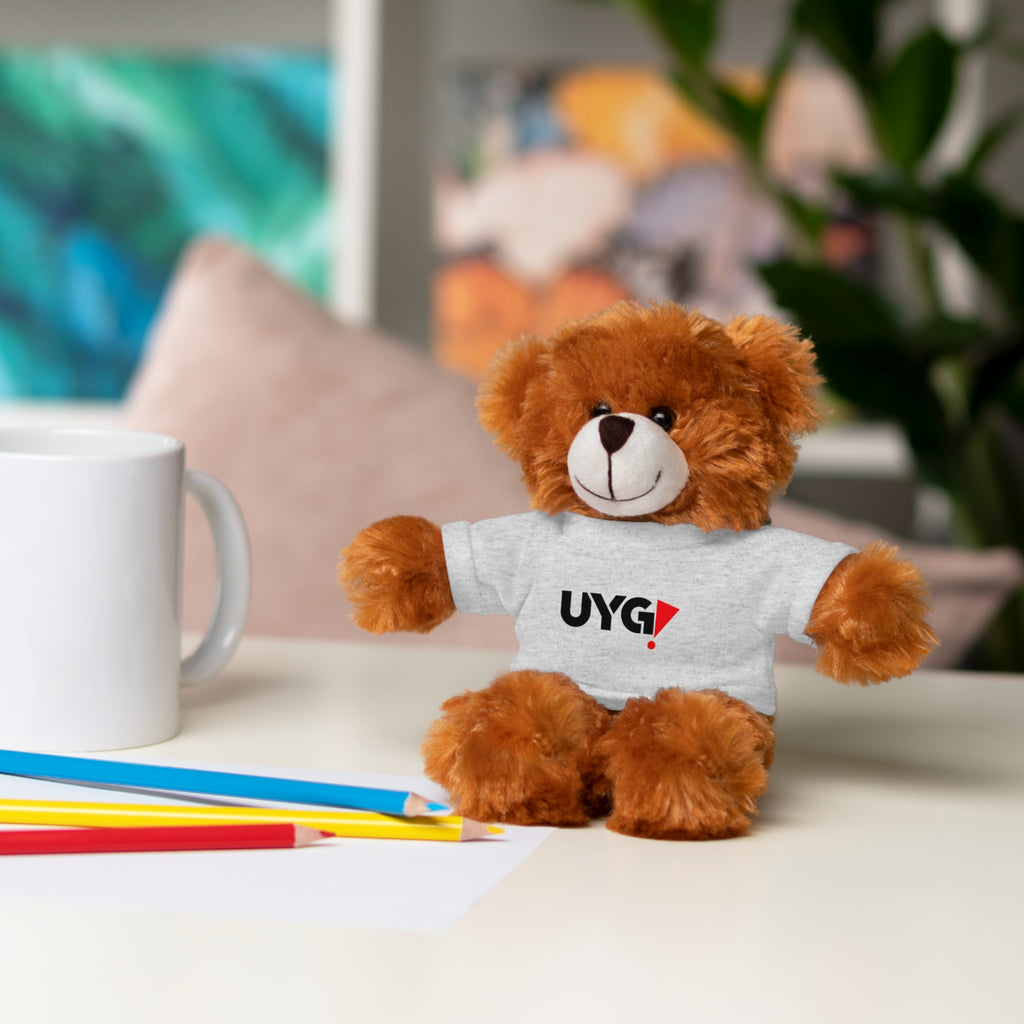 Plush Bear with 'UYG!' Tee - Soft Cuddly Stuffed Animal Gift